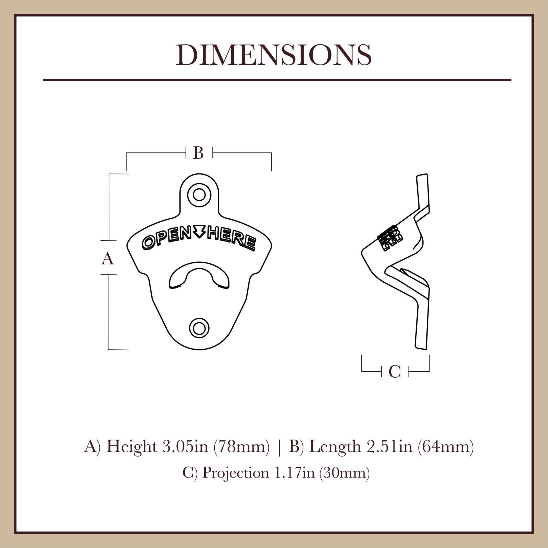 slide 3 of 6, allen + roth Matte Black Manual Wall-mount Bottle opener, 1 ct