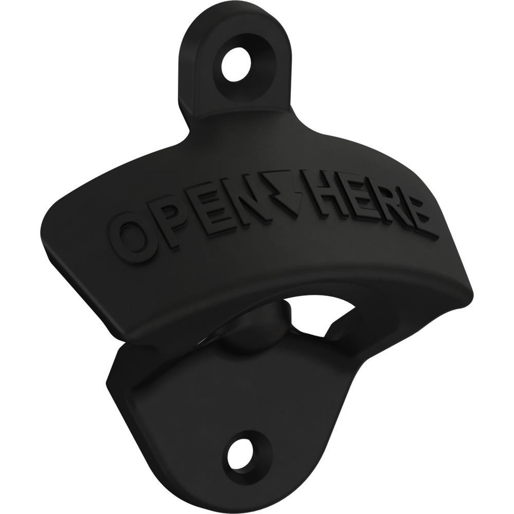 slide 1 of 6, allen + roth Matte Black Manual Wall-mount Bottle opener, 1 ct