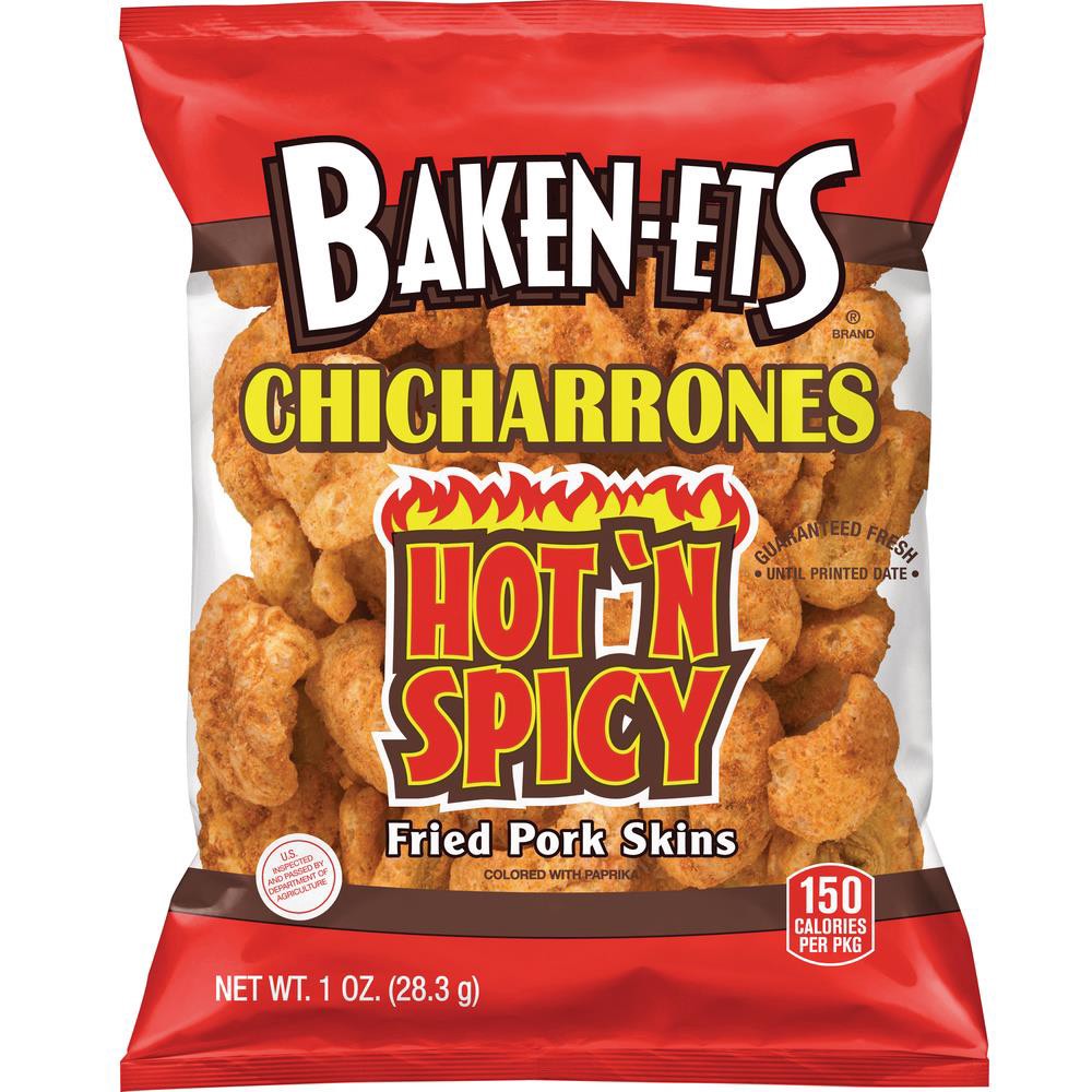 slide 1 of 1, Baken-Ets Pork rinds spicy 1-oz Cheese Puffs, 1 ct