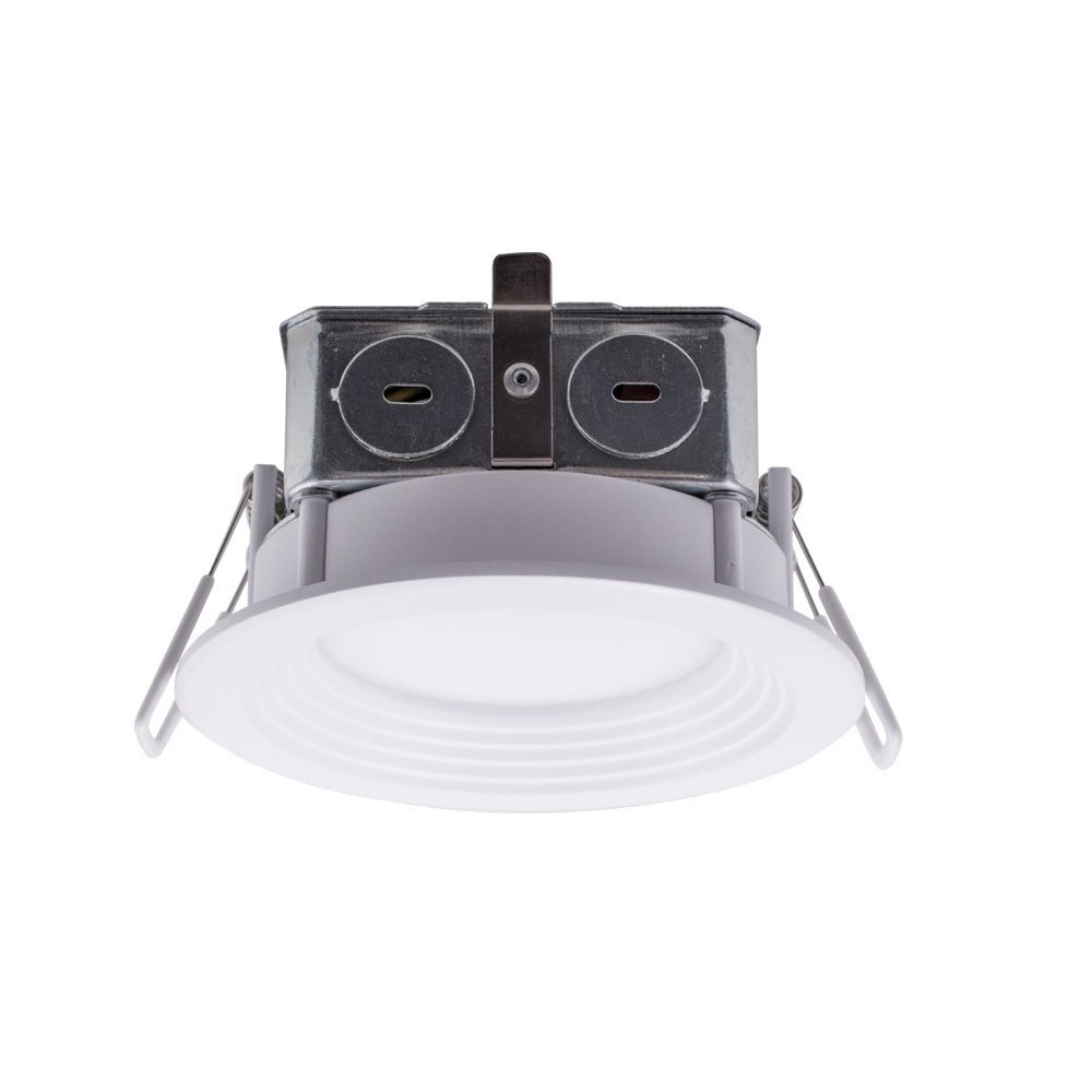 slide 1 of 6, Utilitech Color Changing White 4-in 580 -Lumens Switchable Round Dimmable LED Canless Wet rated Recessed Downlight, 1 ct