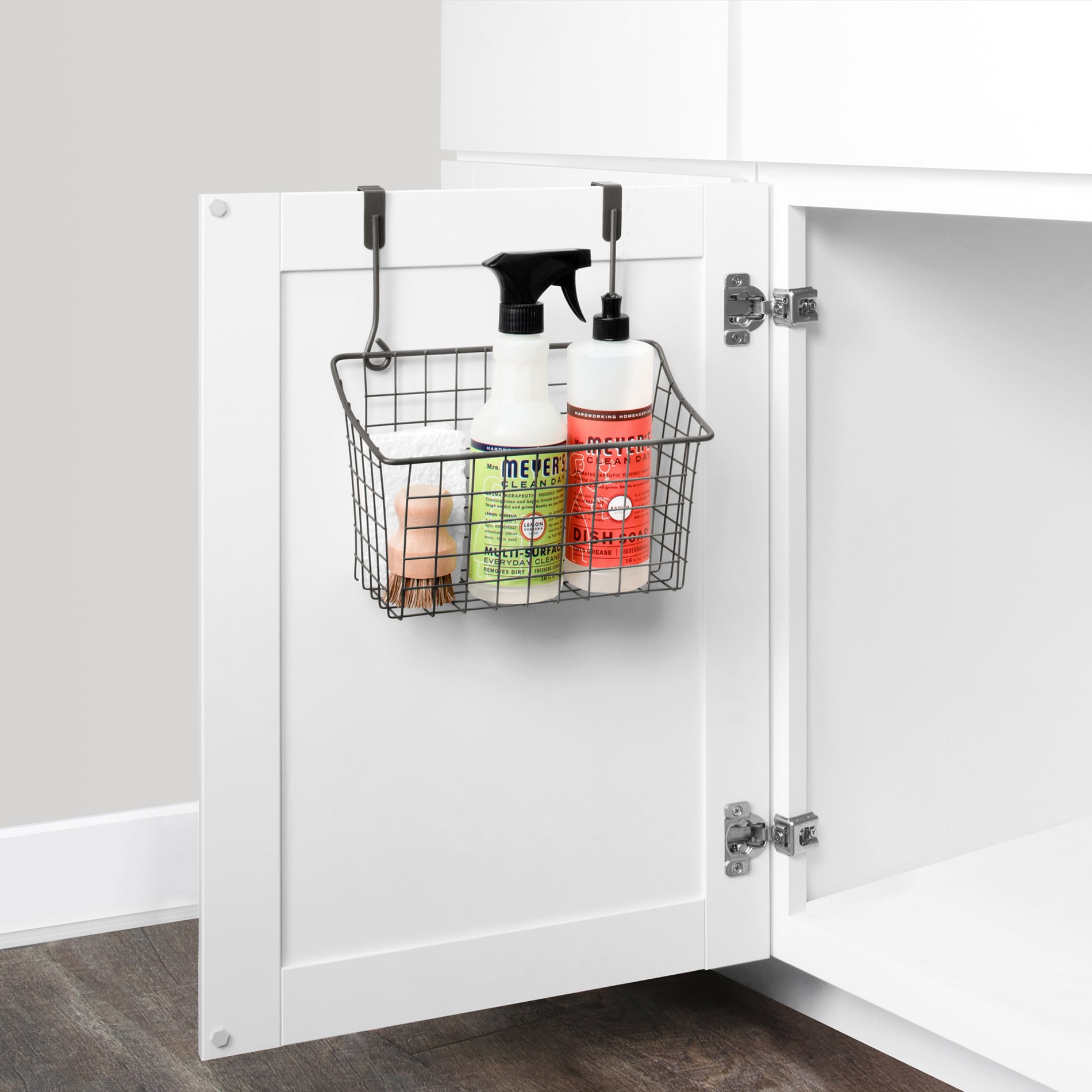 slide 2 of 6, Style Selections 8-in W x 12-in H x 10.25-in D 1 -Tier Over-the-cabinet Industrial Gray Metal Door organizer, 1 ct