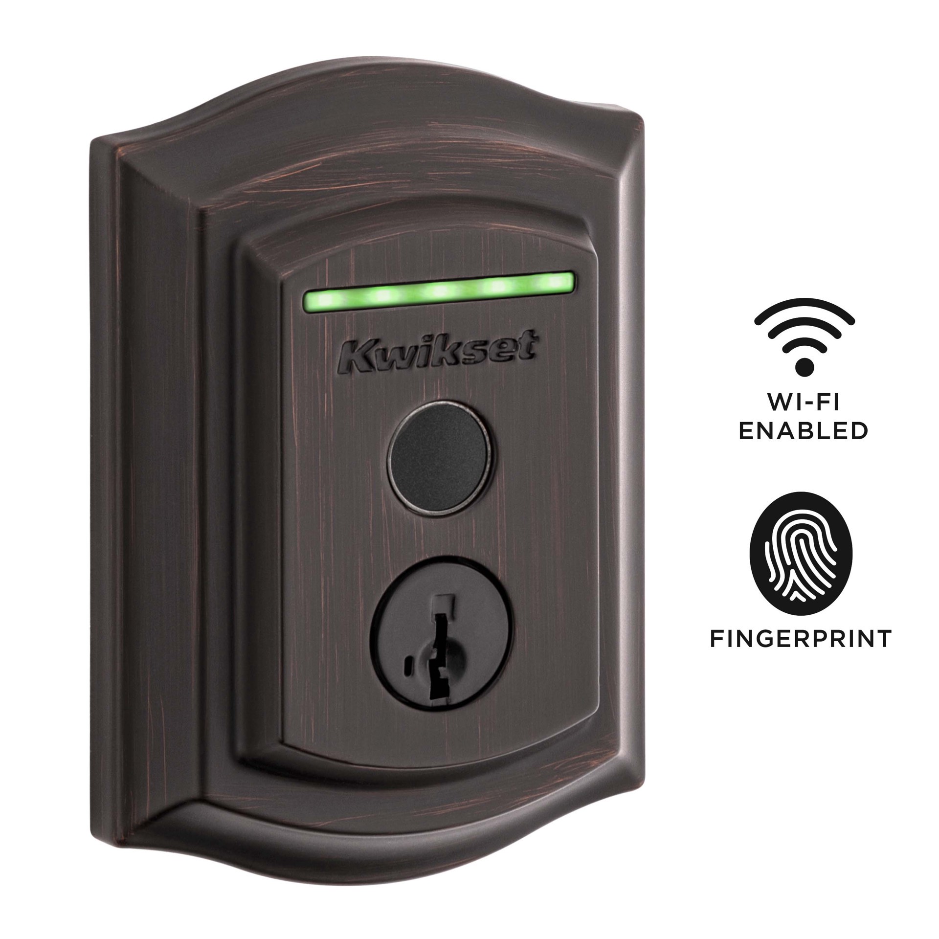 slide 2 of 6, Kwikset Halo Fingerprint Traditional Venetian Bronze Smart Wi-Fi and Touchscreen Electronic Deadbolt Lock ft. SmartKey Security, 1 ct