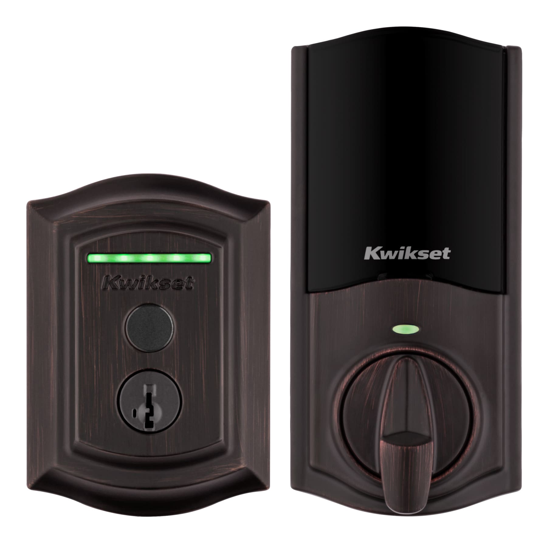 slide 5 of 6, Kwikset Halo Fingerprint Traditional Venetian Bronze Smart Wi-Fi and Touchscreen Electronic Deadbolt Lock ft. SmartKey Security, 1 ct