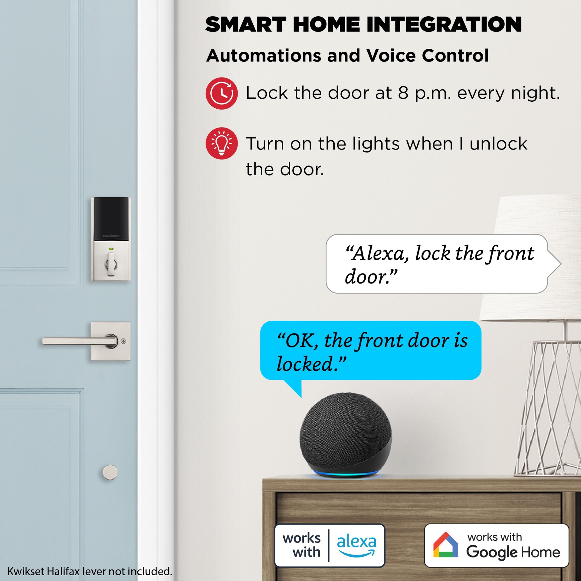 slide 4 of 6, Kwikset Halo Fingerprint Contemporary Satin Nickel Smart Wi-Fi and Touchscreen Electronic Deadbolt Lock ft. SmartKey Security, 1 ct