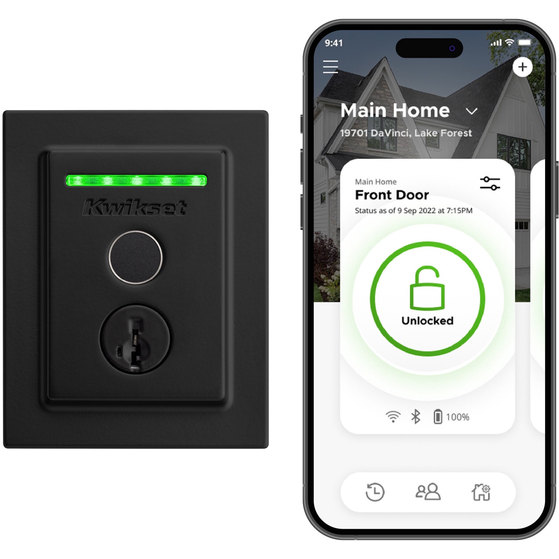 slide 1 of 6, Kwikset Halo Fingerprint Contemporary Matte Black Smart Wi-Fi and Touchscreen Electronic Deadbolt Lock ft. SmartKey Security, 1 ct