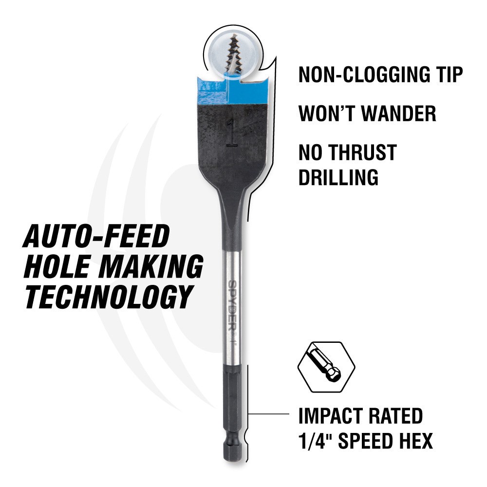 slide 4 of 6, Spyder Stinger 7/16-in x 6-in Woodboring Spade Drill Bit, 1 ct