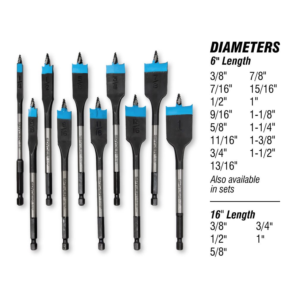 slide 5 of 6, Spyder Stinger 7/16-in x 6-in Woodboring Spade Drill Bit, 1 ct