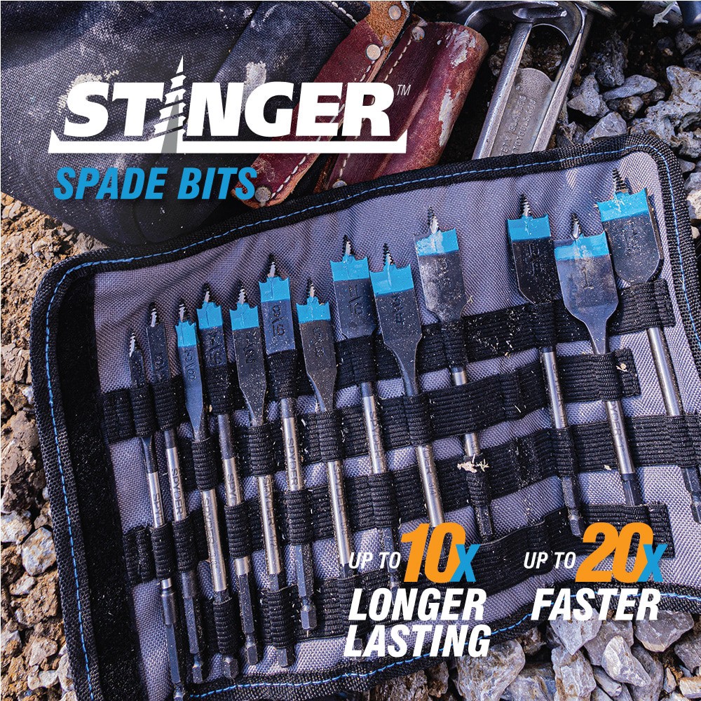 slide 2 of 6, Spyder Stinger 11/16-in x 6-in Woodboring Spade bit Drill Bit, 1 ct