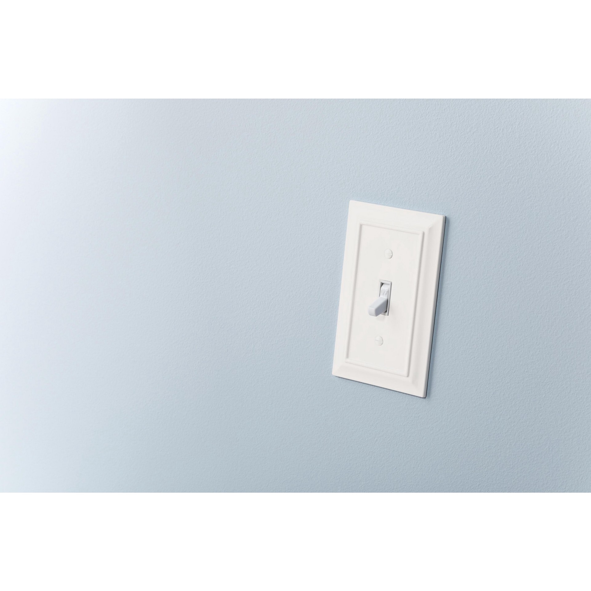 slide 2 of 6, allen + roth Wood Architectural 1 -Gang Midsize Size Pure White Natural fiber Indoor Toggle Wall Plate, 1 ct