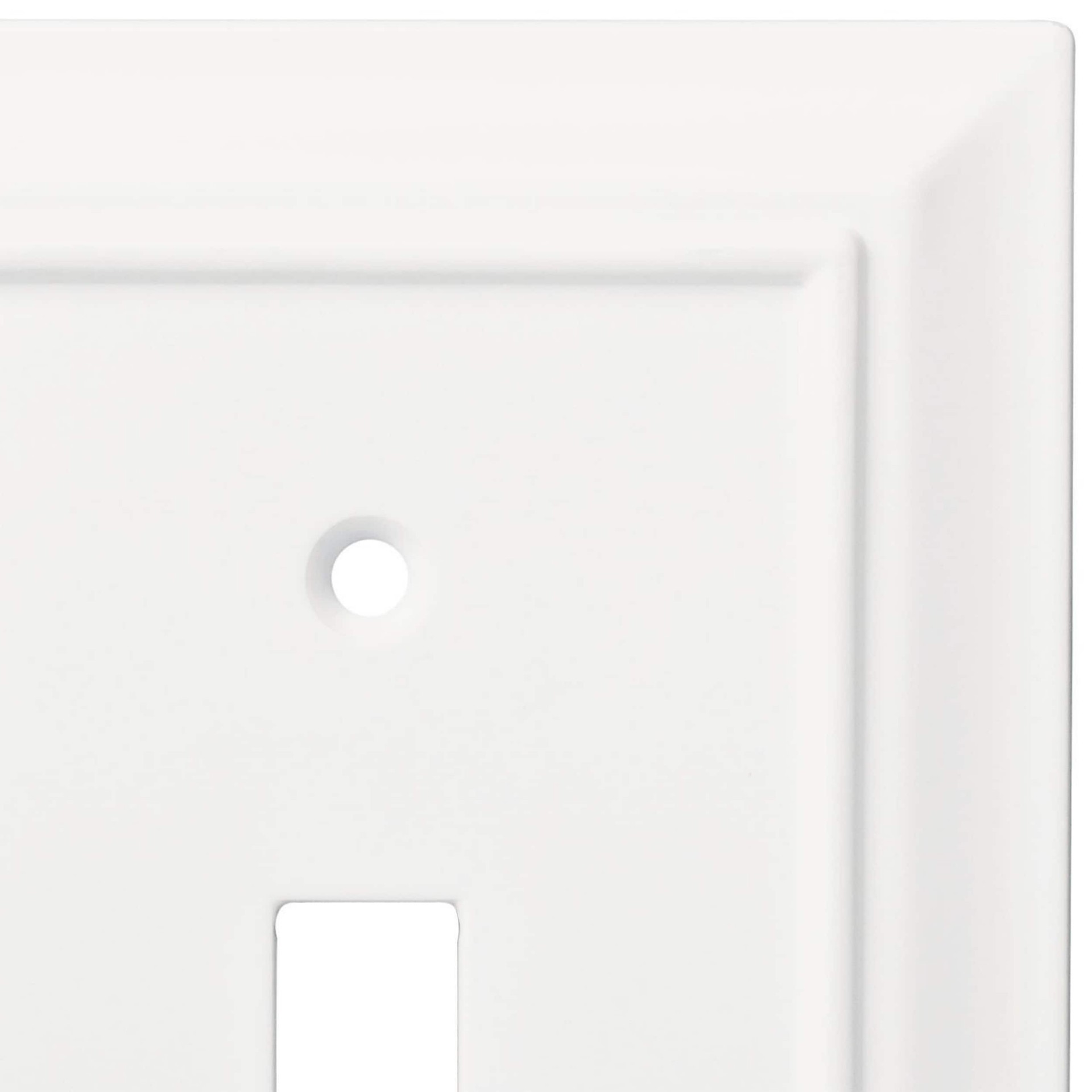 slide 3 of 6, allen + roth Wood Architectural 1 -Gang Midsize Size Pure White Natural fiber Indoor Toggle Wall Plate, 1 ct