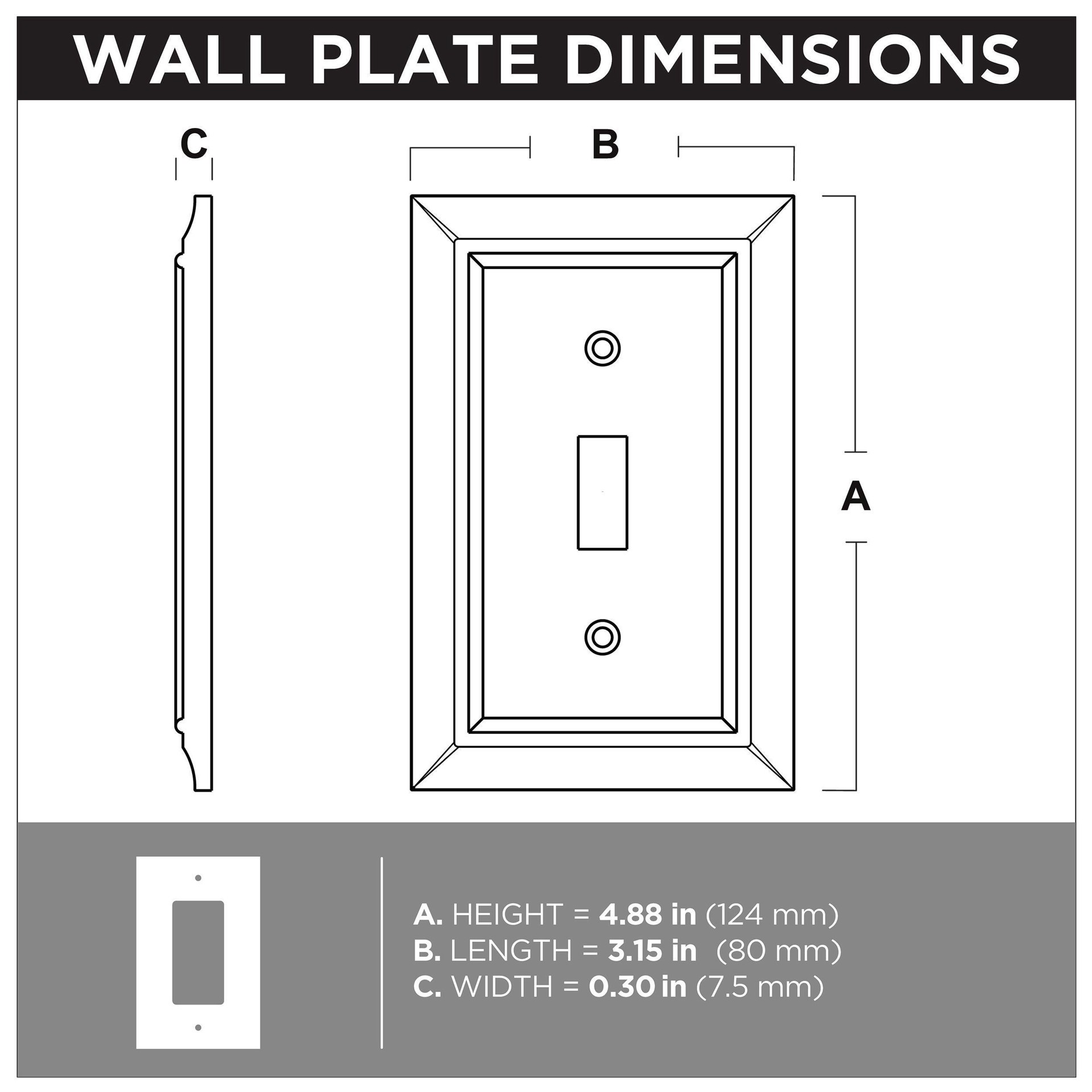 slide 6 of 6, allen + roth Wood Architectural 1 -Gang Midsize Size Pure White Natural fiber Indoor Toggle Wall Plate, 1 ct