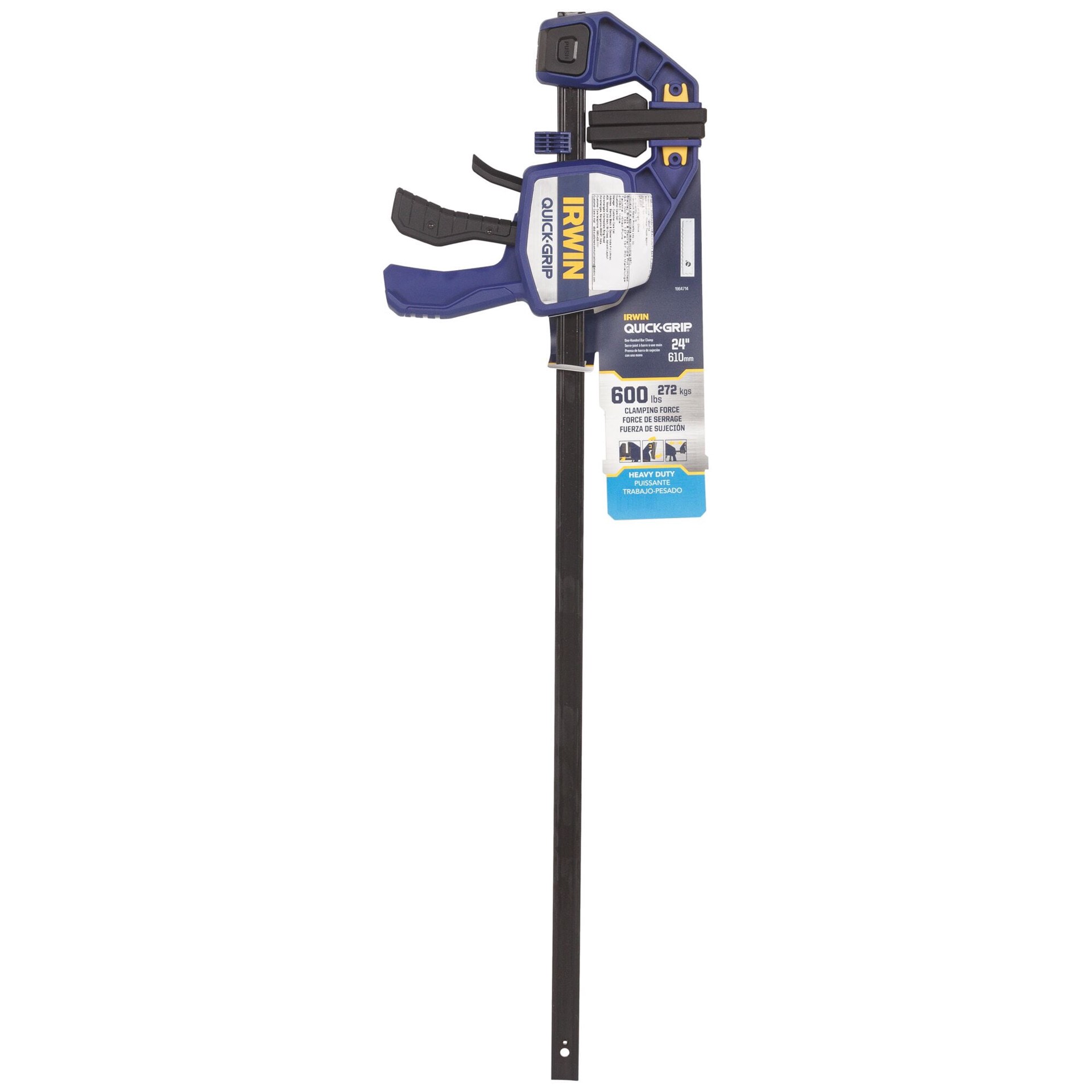 slide 3 of 6, IRWIN QUICK-GRIP 24-in Heavy-Duty One Handed 600-lb Bar Clamp, 1 ct