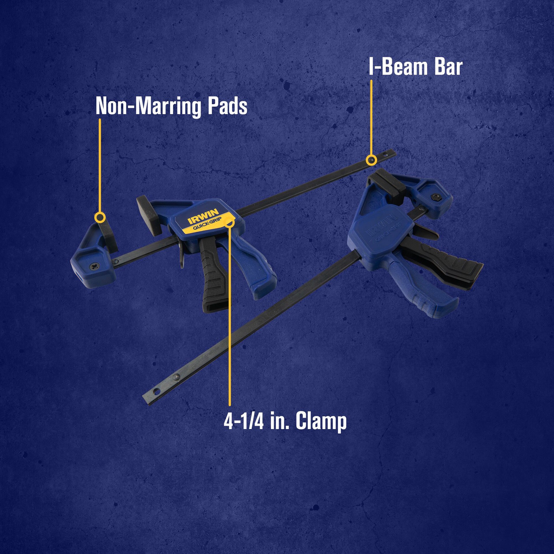 slide 2 of 6, IRWIN QUICK-GRIP 2 -Pack 4-1/4-in Micro Handed 35-lb Bar Clamp, 1 ct