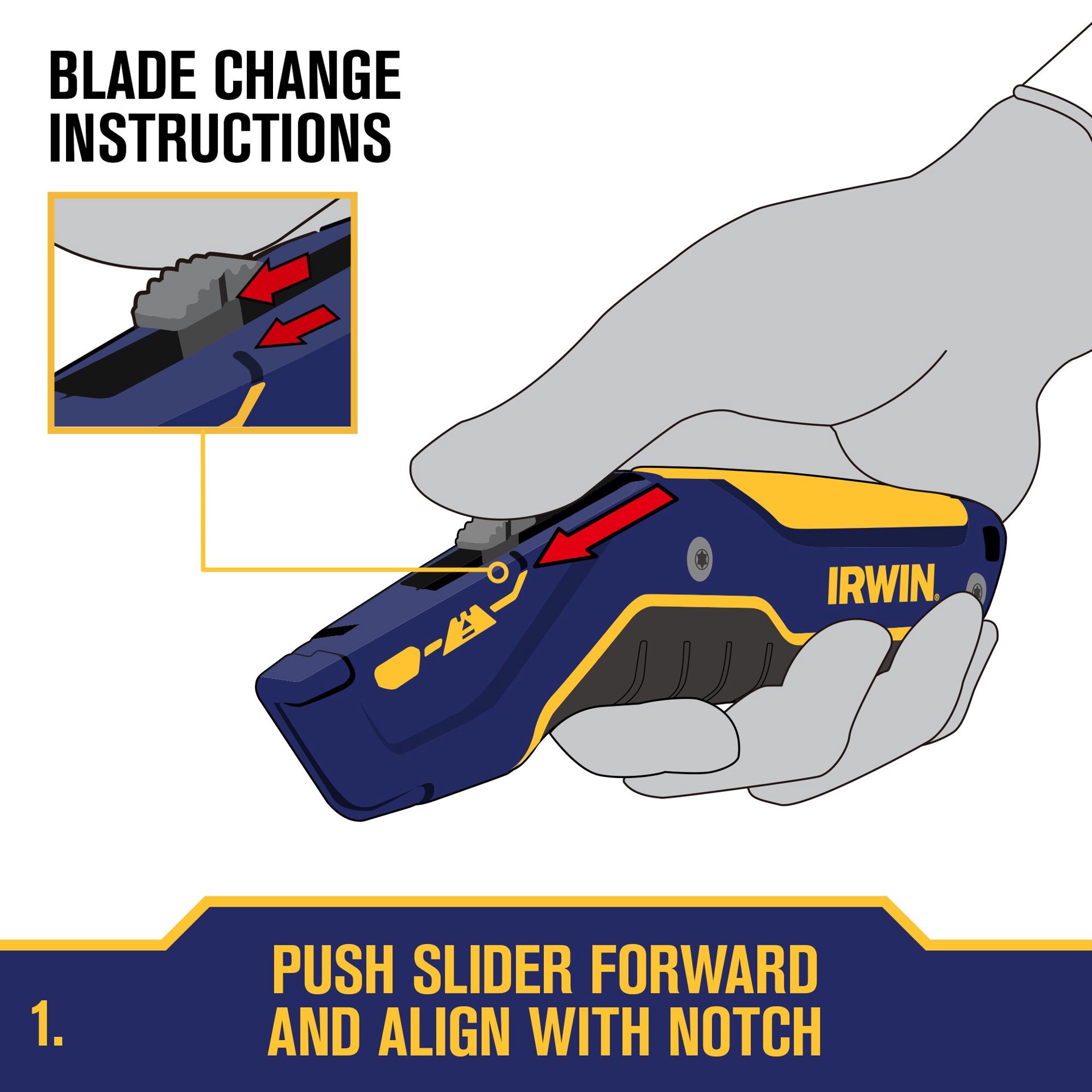 slide 2 of 6, IRWIN 3/4-in 1 -Blade Retractable Utility Knife with On Tool Blade Storage, 1 ct