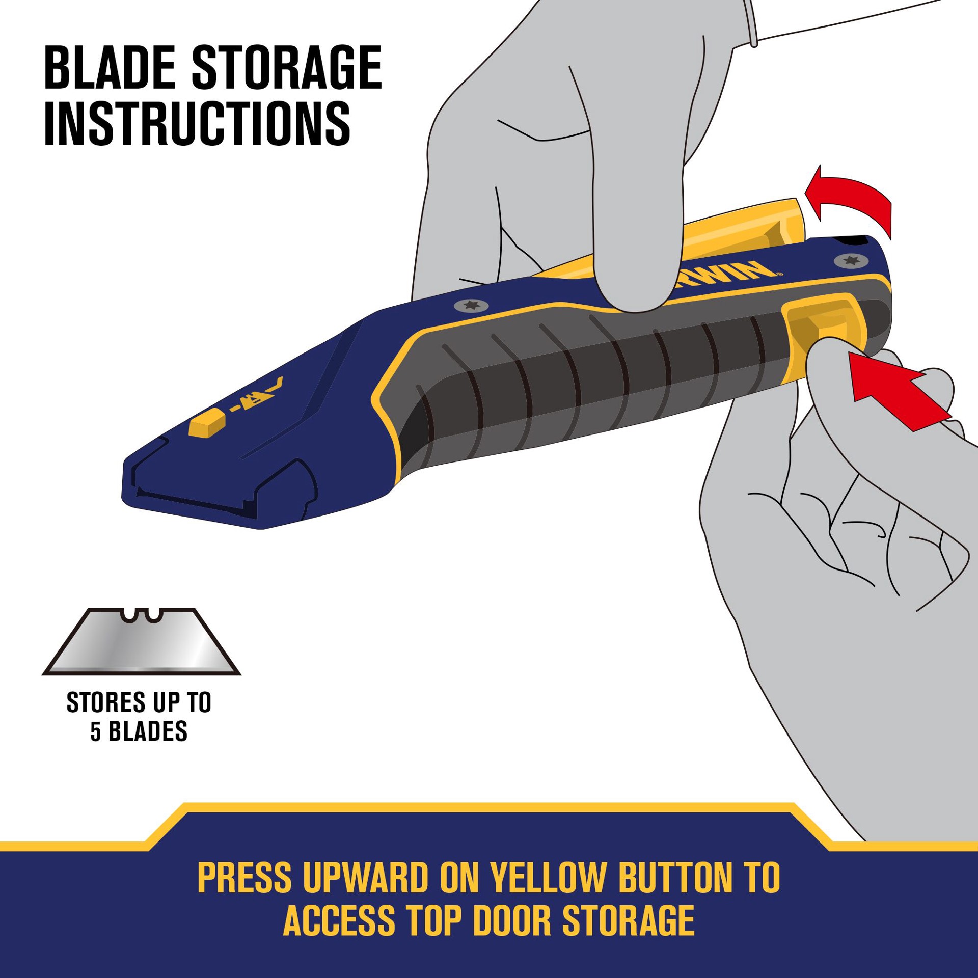 slide 4 of 6, IRWIN 3/4-in 1 -Blade Retractable Utility Knife with On Tool Blade Storage, 1 ct