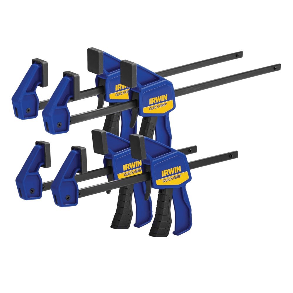 slide 2 of 6, IRWIN QUICK-GRIP 4 -Pack Assorted Mini One Handed 140-lb Bar Clamp, 1 ct