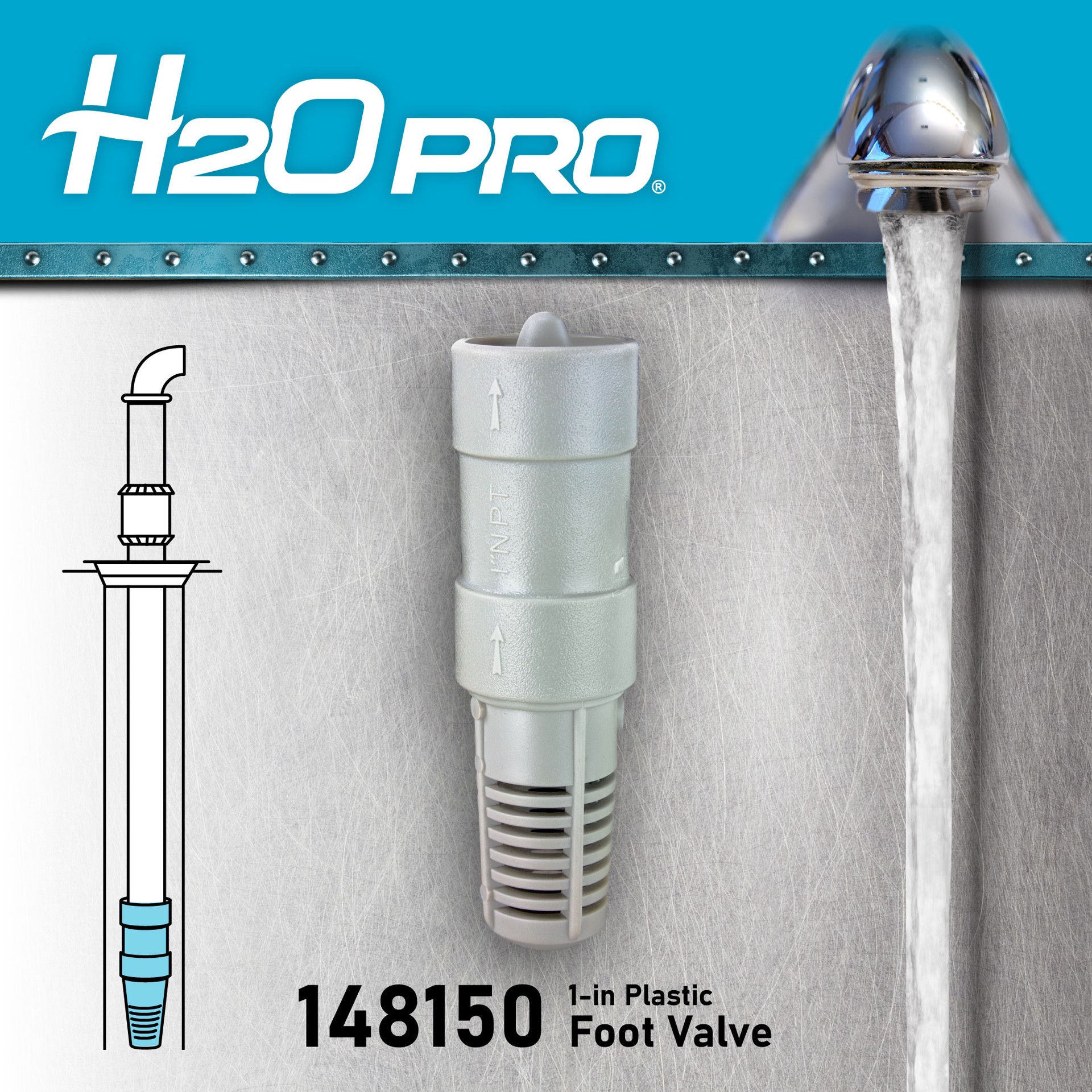 slide 6 of 6, H2OPRO 1-in PVC Foot Valve, 1 ct