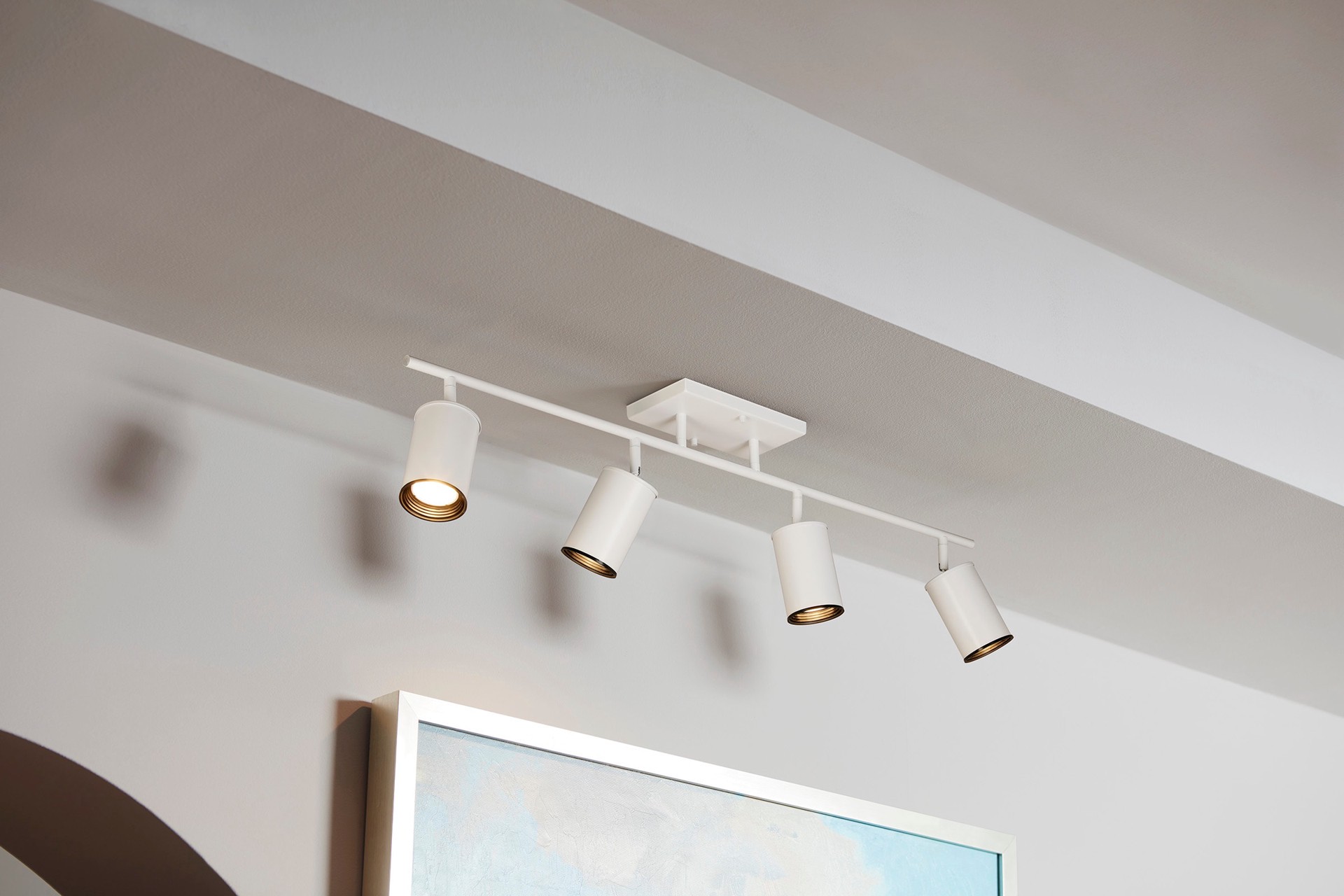 slide 2 of 6, allen + roth Mason 36-in 4 -Light White dimmable GU10 pin base Traditional Track Bar, 1 ct