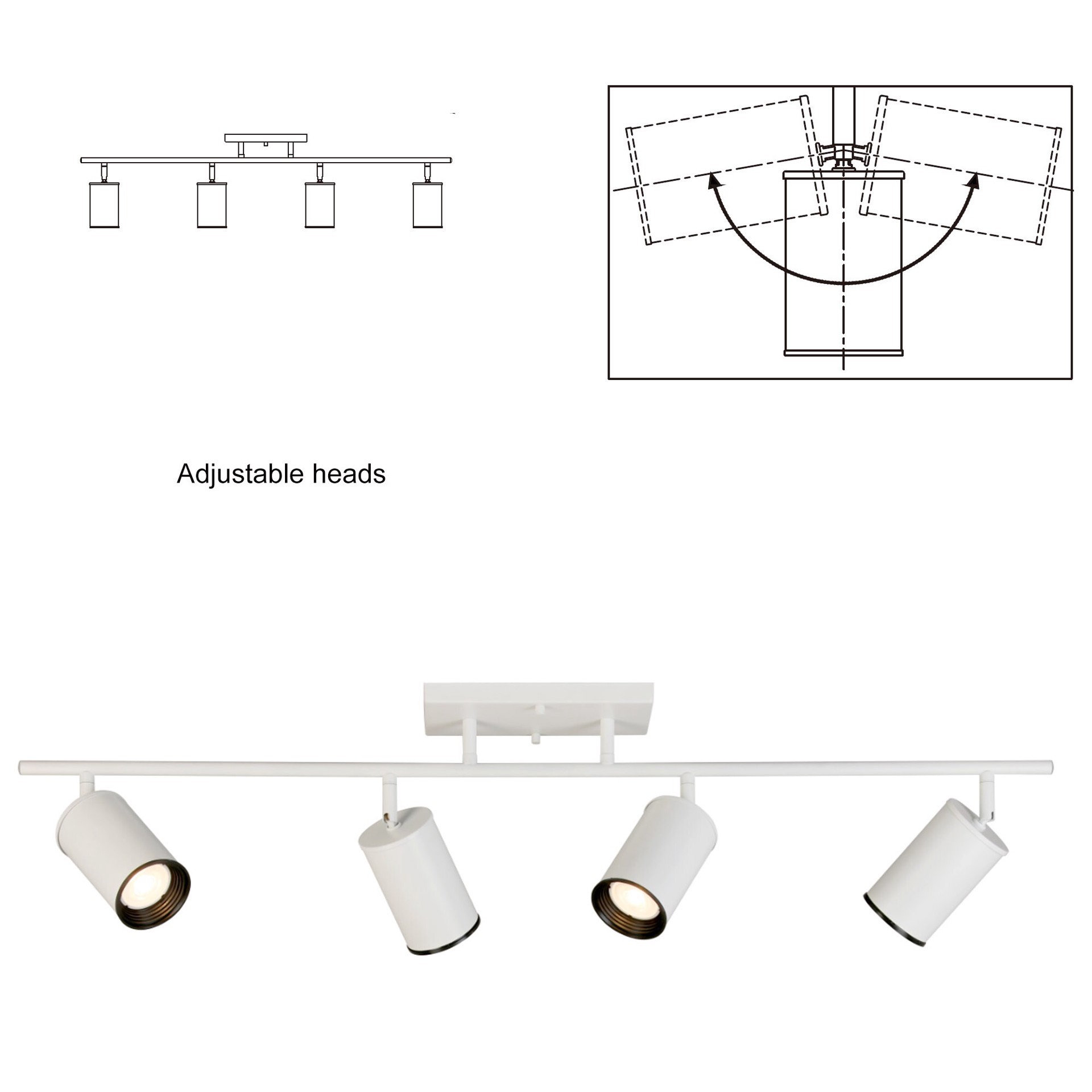 slide 6 of 6, allen + roth Mason 36-in 4 -Light White dimmable GU10 pin base Traditional Track Bar, 1 ct