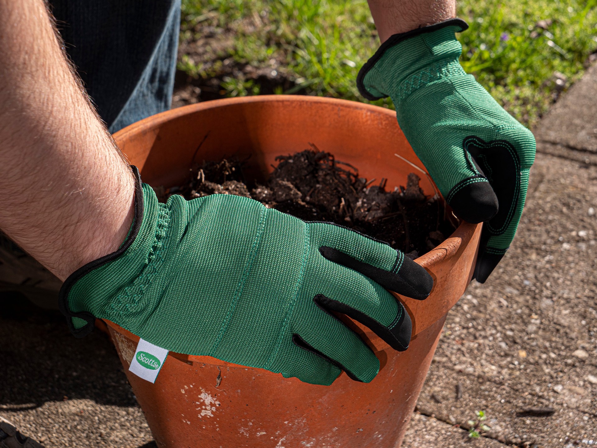 slide 3 of 6, Scotts Large Green Polyester Gardening Gloves, (1-Pair), 1 ct