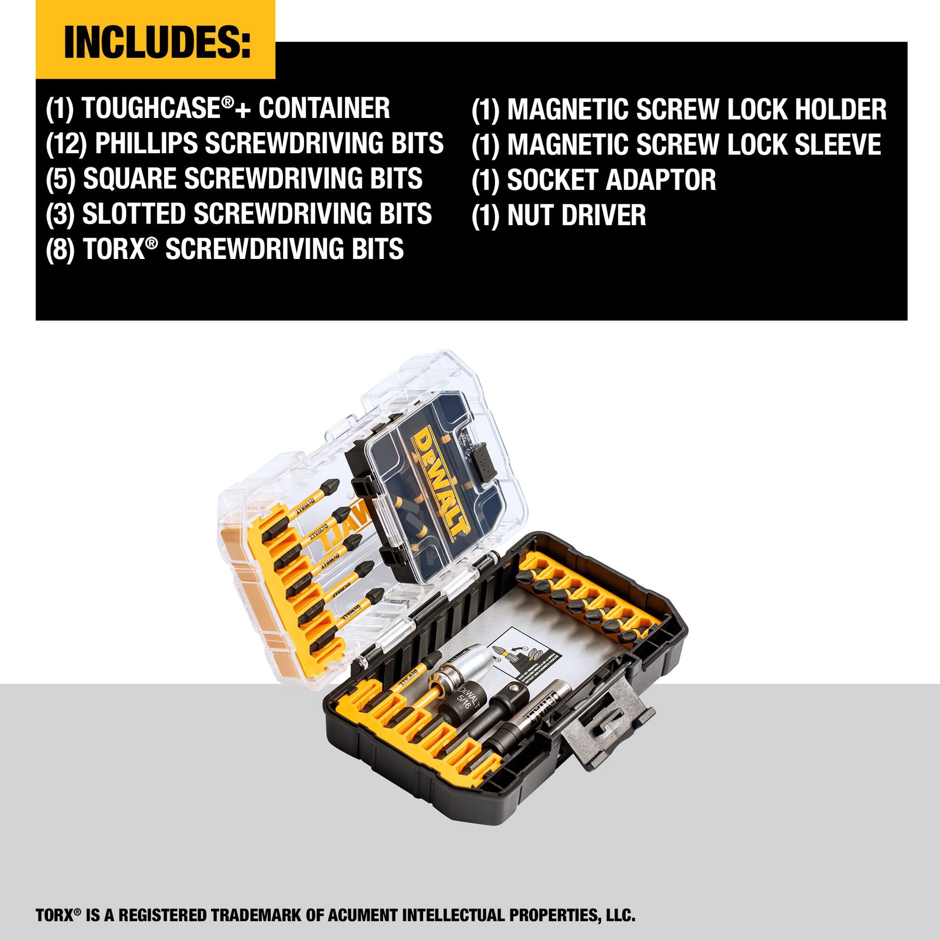 slide 2 of 6, DEWALT Flex Torq Impact Driver Bit Set 32 -Piece, 1 ct