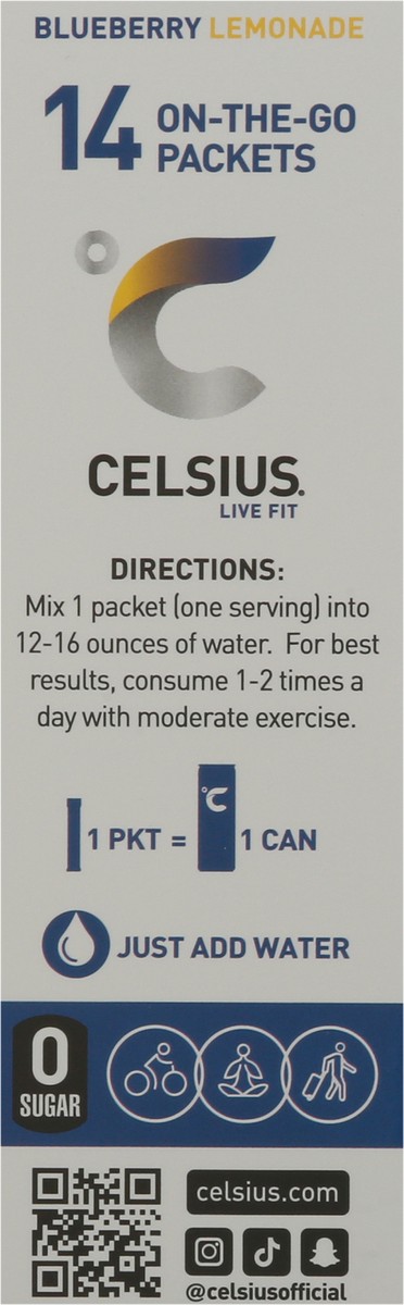 slide 6 of 12, CELSIUS Live Fit Blueberry Lemonade Powder Sticks 14 ea, 14 ct