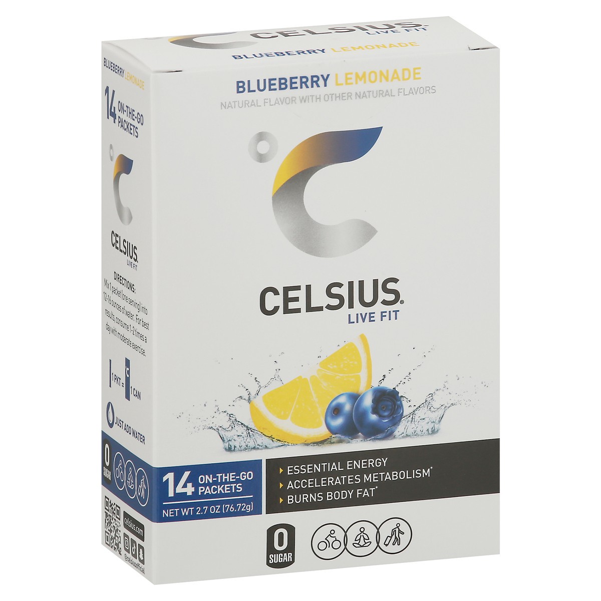slide 5 of 12, CELSIUS Live Fit Blueberry Lemonade Powder Sticks 14 ea, 14 ct