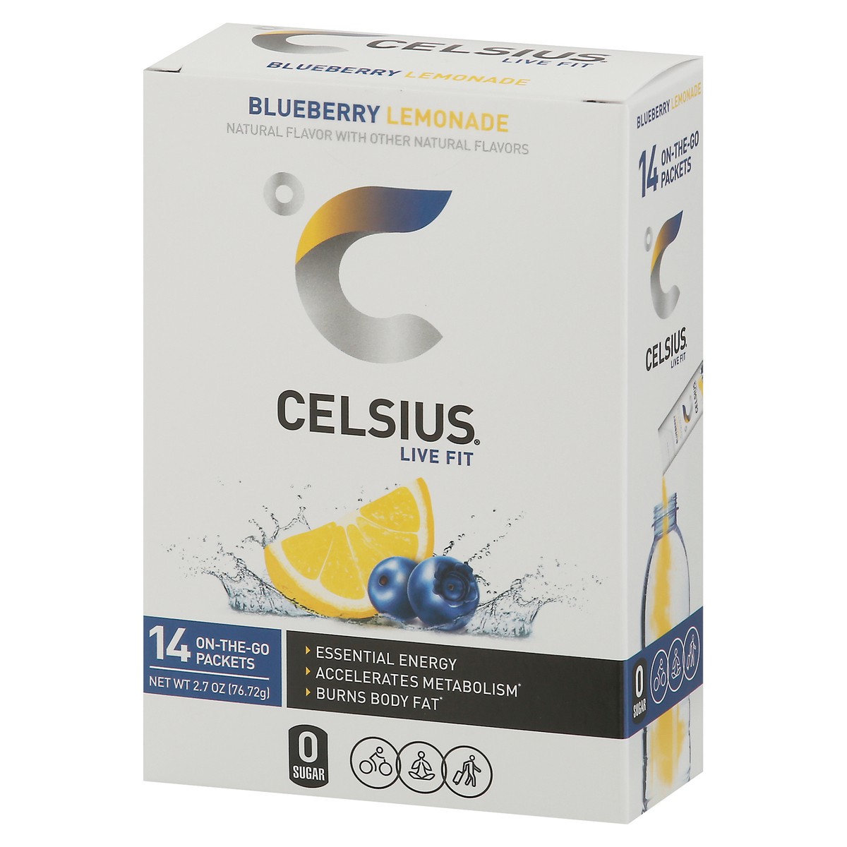 slide 7 of 12, CELSIUS Live Fit Blueberry Lemonade Powder Sticks 14 ea, 14 ct