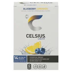Celsius Live Fit Blueberry Lemonade Powder Sticks 14 ea
