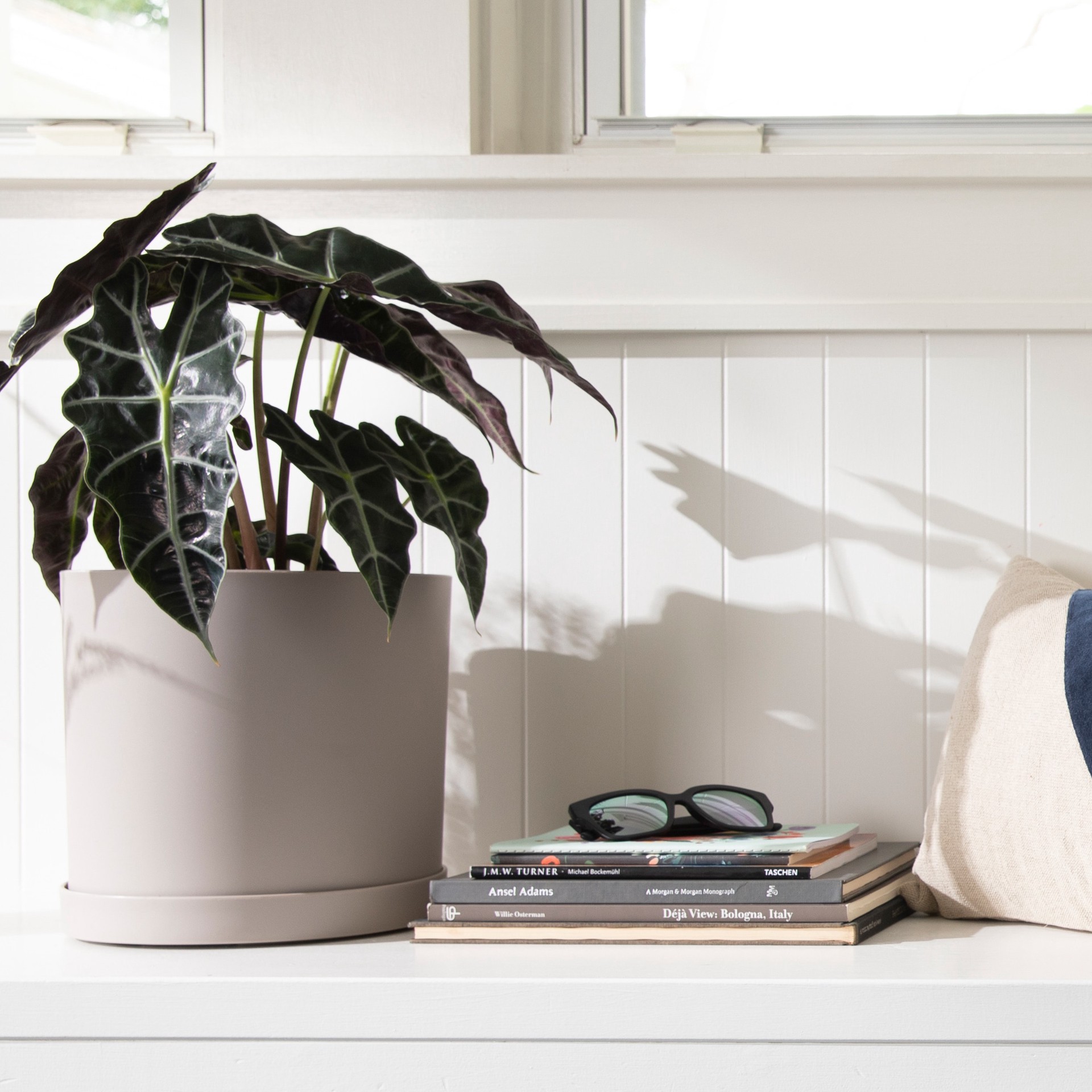 slide 4 of 6, allen + roth Round 9.63-in W x 9.63-in L Brown Plastic Indoor/Outdoor Planter, 1 ct