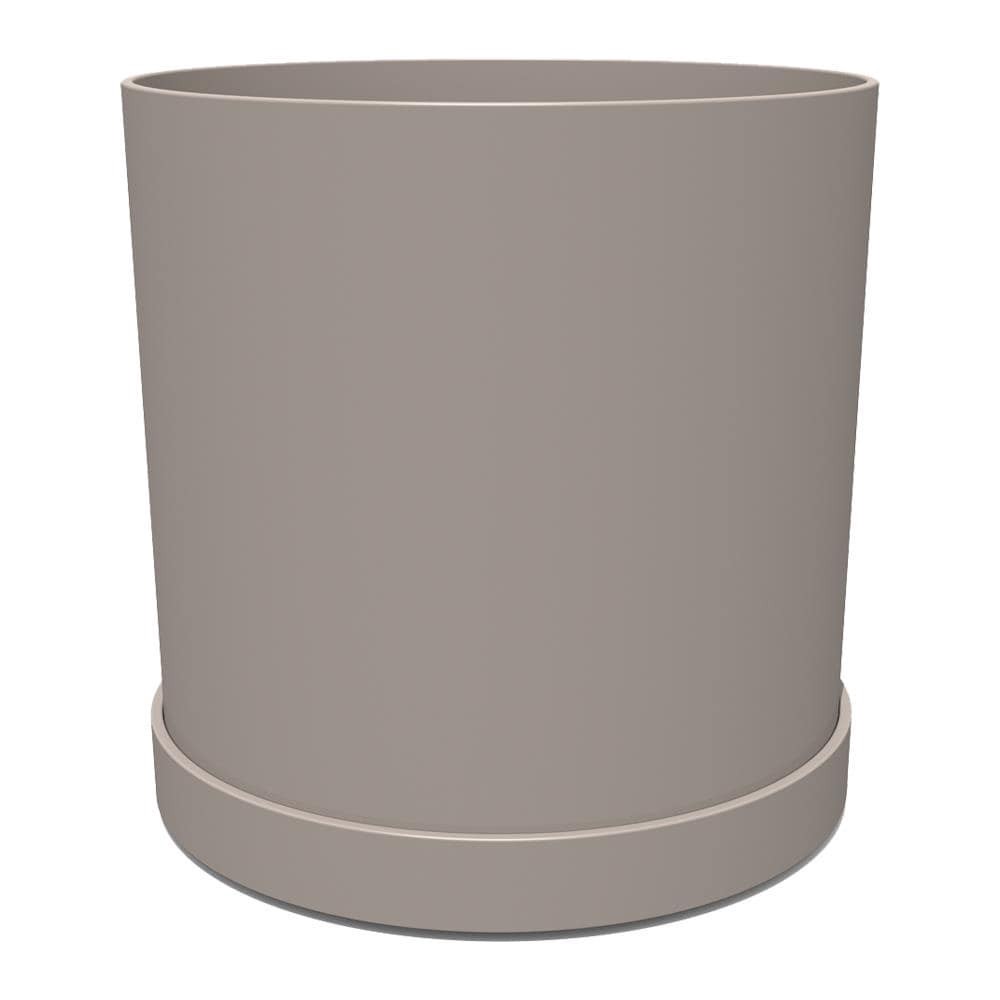 slide 1 of 6, allen + roth Round 9.63-in W x 9.63-in L Brown Plastic Indoor/Outdoor Planter, 1 ct