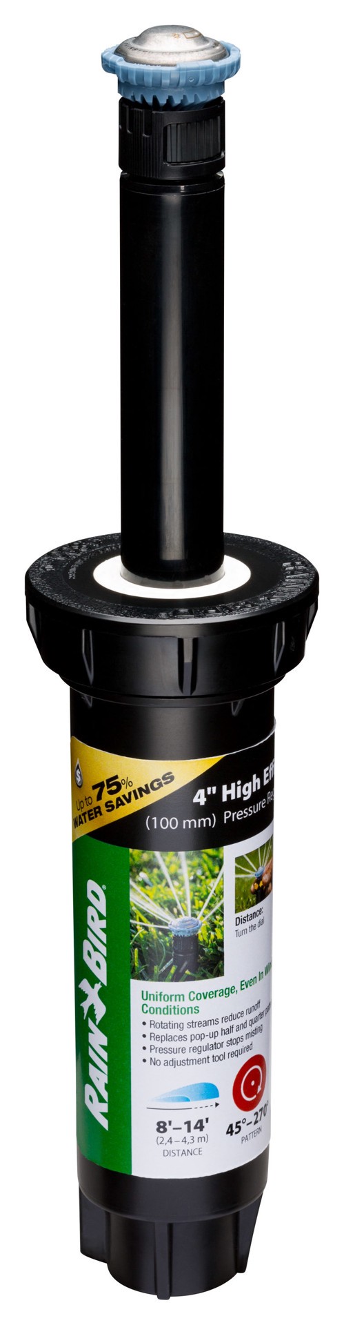 slide 1 of 6, Rain Bird 8-ft - 14-ft Adjustable Spray 4-in Pop-up rotor, 1 ct