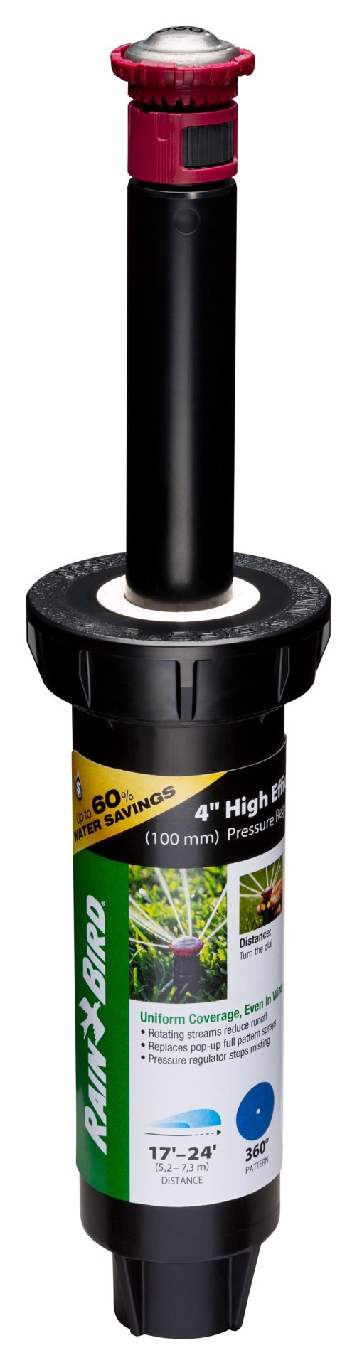 slide 1 of 6, Rain Bird 17-ft - 24-ft Full-circle Spray 4-in Pop-up rotor, 1 ct