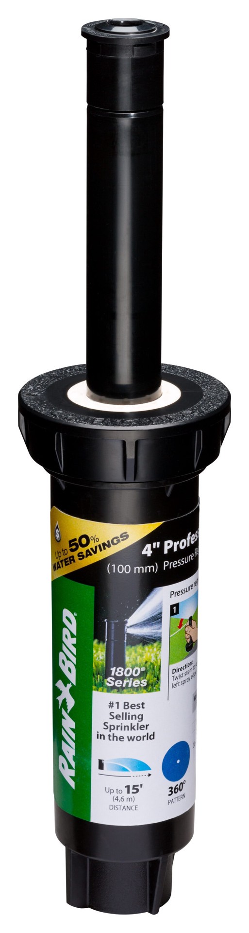 slide 1 of 6, Rain Bird 8-ft - 15-ft Full-circle Spray 4-in Pop-up spray head sprinkler, 1 ct