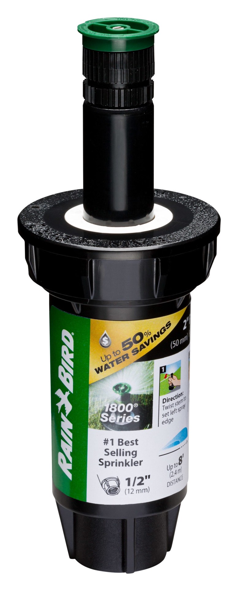 slide 1 of 6, Rain Bird 6-ft - 8-ft Adjustable Spray 2-in Pop-up spray head sprinkler, 1 ct