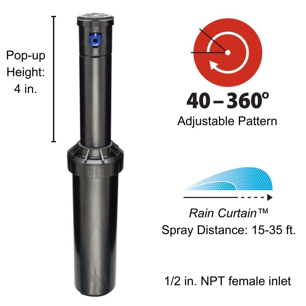 slide 2 of 6, Rain Bird 15-ft - 35-ft Adjustable Spray 4-in Gear drive rotor 12 -Pack, 1 ct