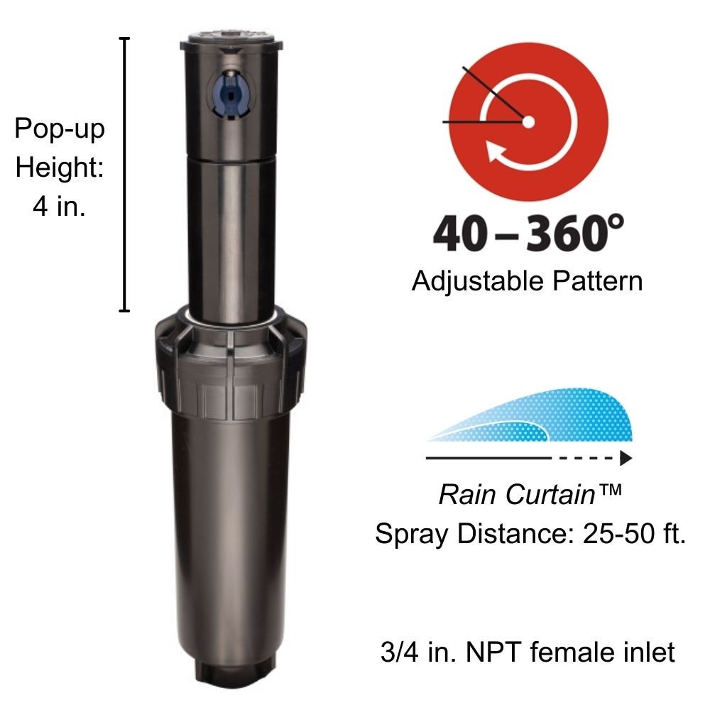 slide 2 of 6, Rain Bird 26-ft - 50-ft Adjustable Spray 4-in Gear drive rotor 12 -Pack, 1 ct