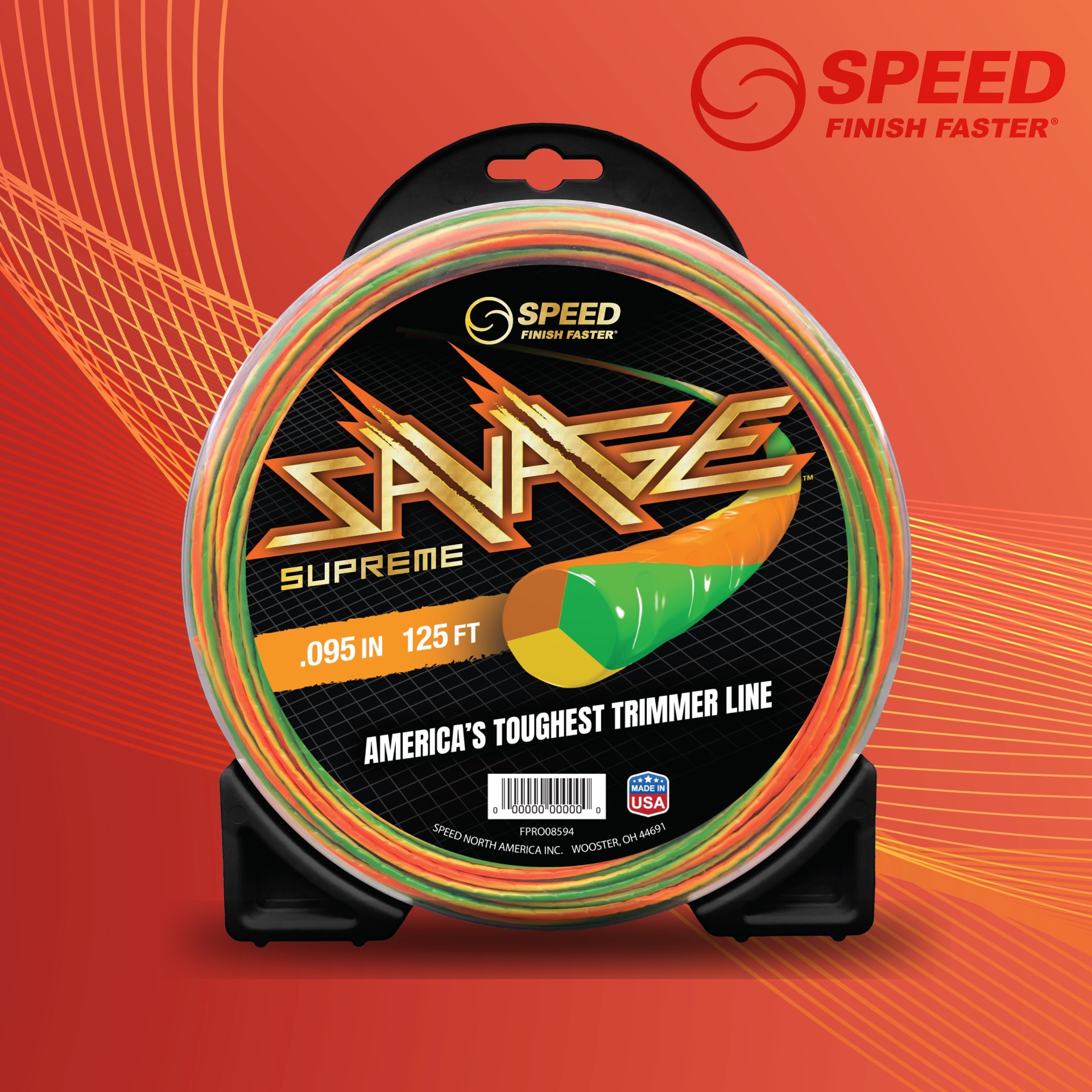 slide 2 of 6, SPEED Savage Supreme 0.095-in x 125-ft Bulk reel Trimmer Line, 1 ct