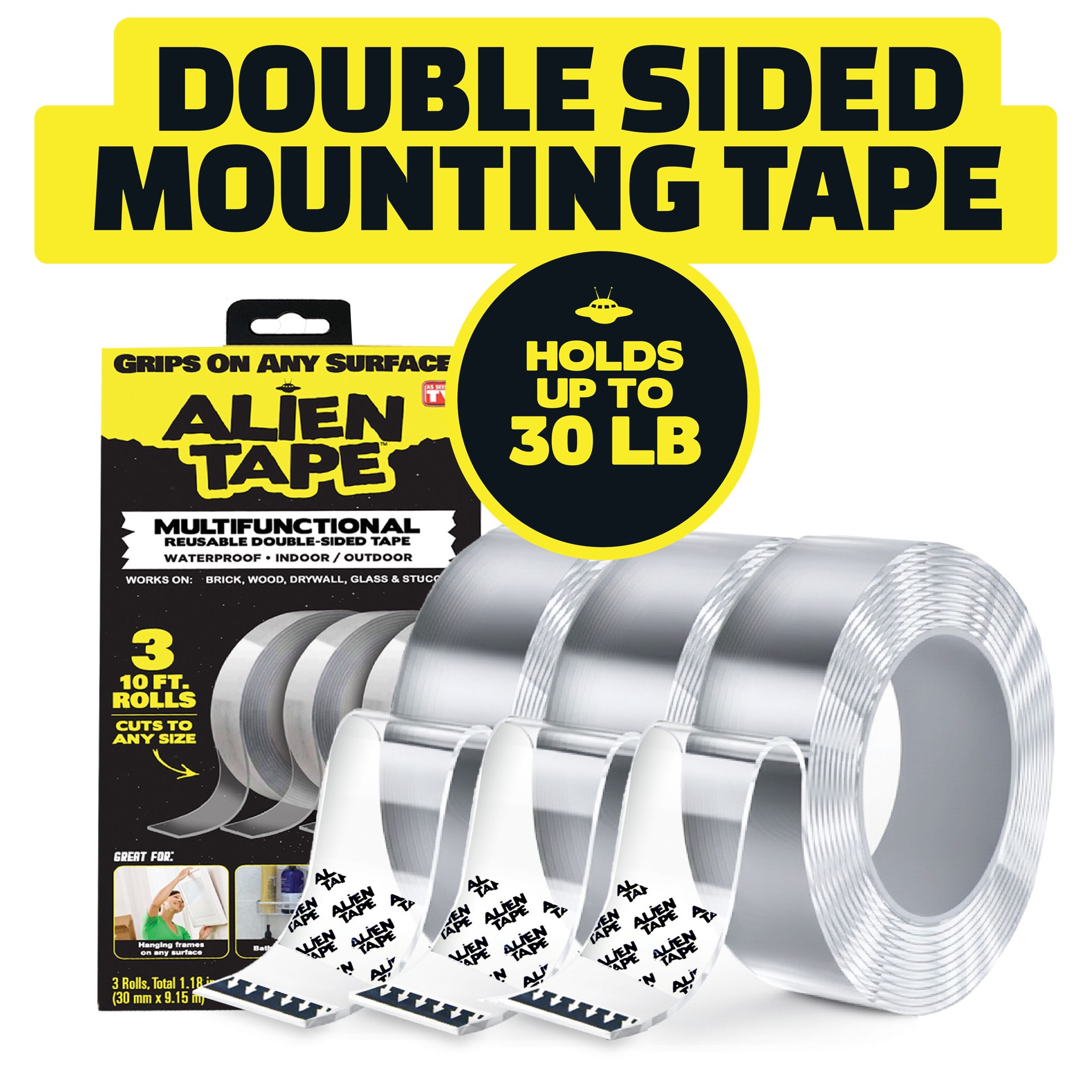 slide 2 of 6, Alien Tape Alien 3 -Pack 1.18-in x 10 Feet Double-Sided Tape, 1 ct