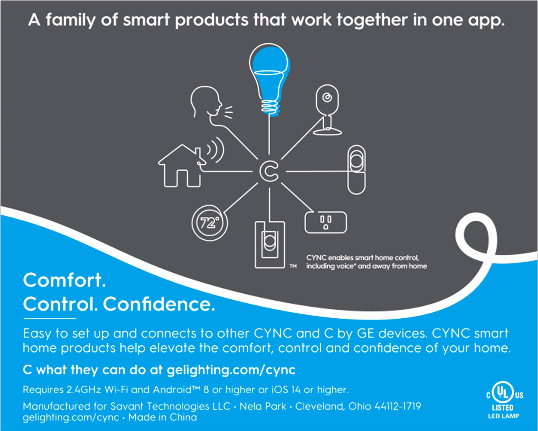 slide 5 of 6, GE Cync 60 -Watt EQ A19 Soft white Medium base (E-26) Dimmable Smart LED General purpose Light Bulb 2 -Pack, 1 ct
