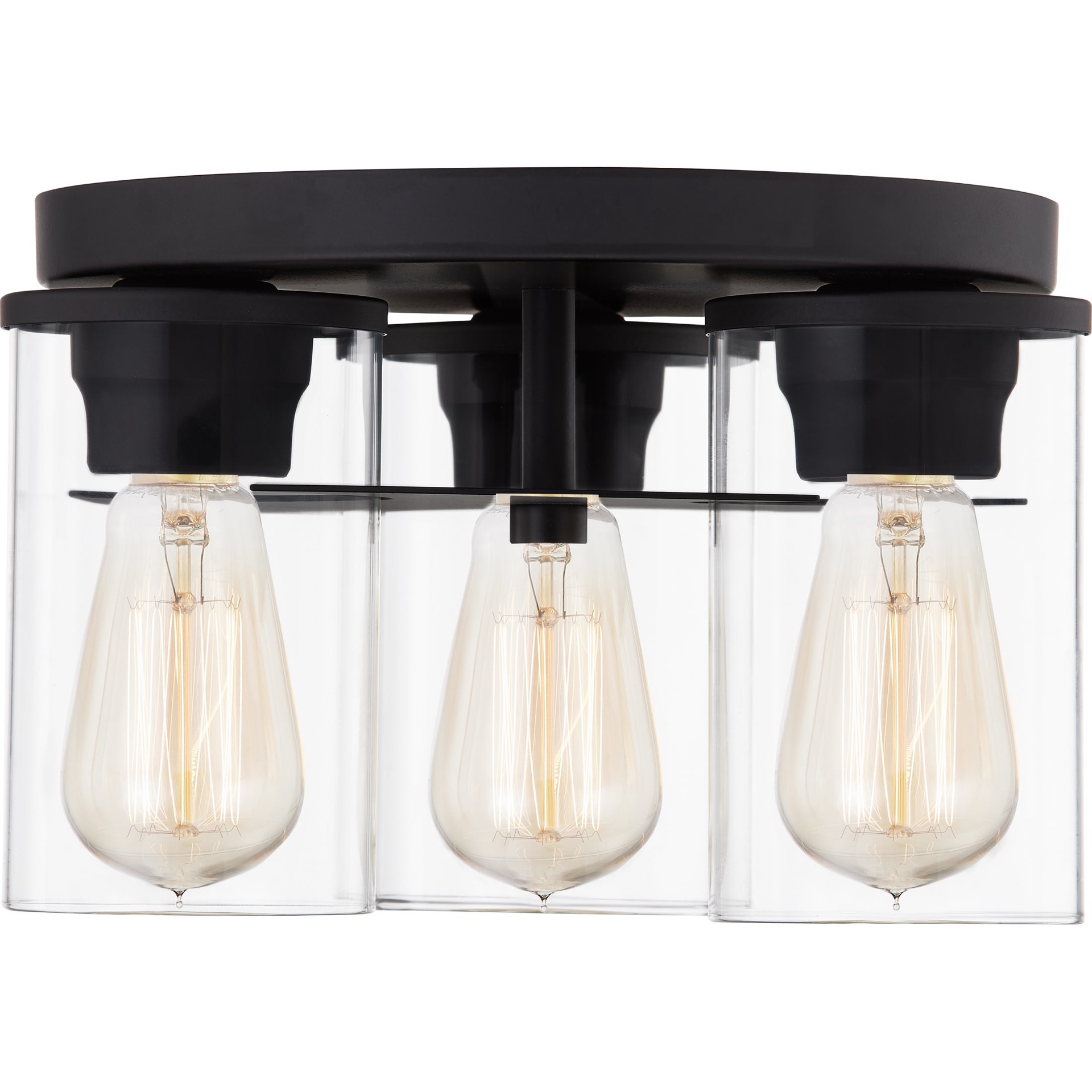 slide 2 of 6, Quoizel Renner 3 -Light 11.25-in Matte Black Flush Mount Light, 1 ct