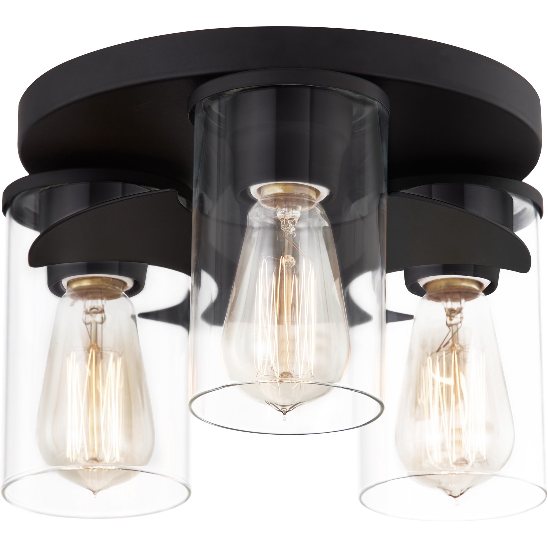 slide 3 of 6, Quoizel Renner 3 -Light 11.25-in Matte Black Flush Mount Light, 1 ct