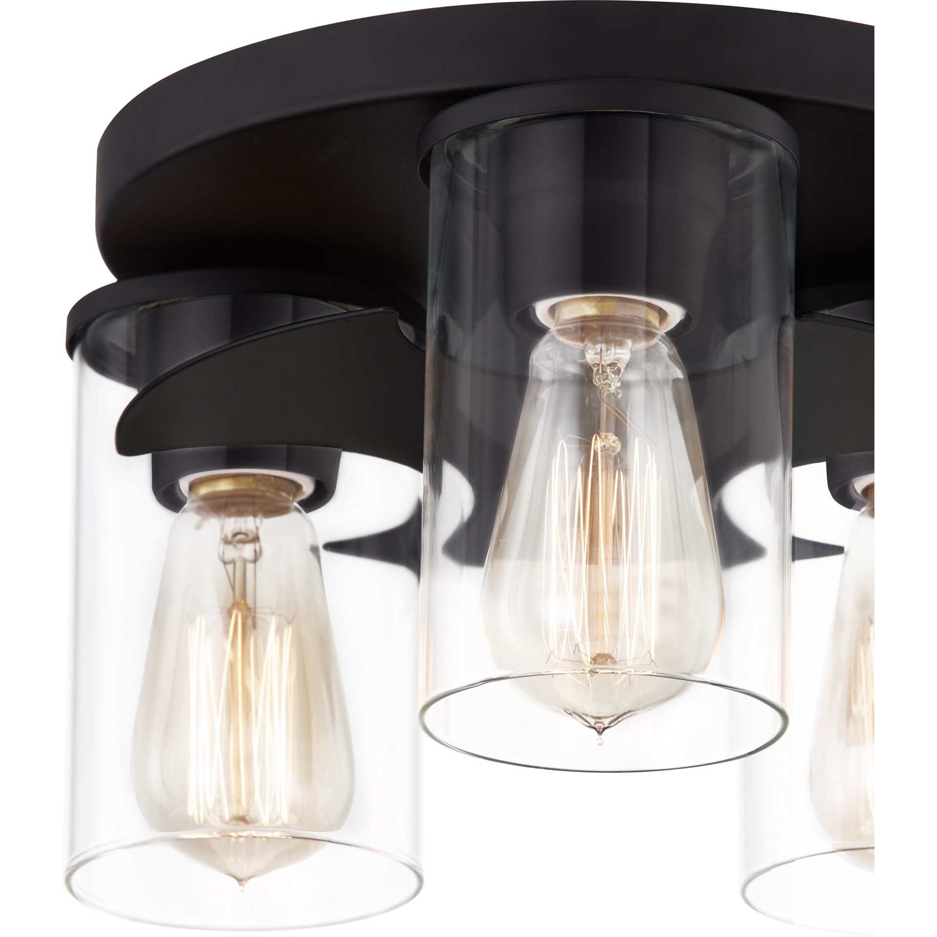 slide 5 of 6, Quoizel Renner 3 -Light 11.25-in Matte Black Flush Mount Light, 1 ct