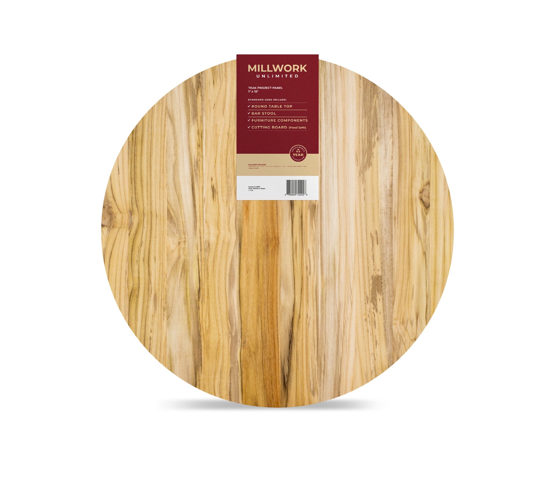 slide 4 of 6, RELIABILT 1-in x 15-in x Radius Edge Unfinished FAS Better S4S Teak Edge-glued Hardwood Board, 1 ct