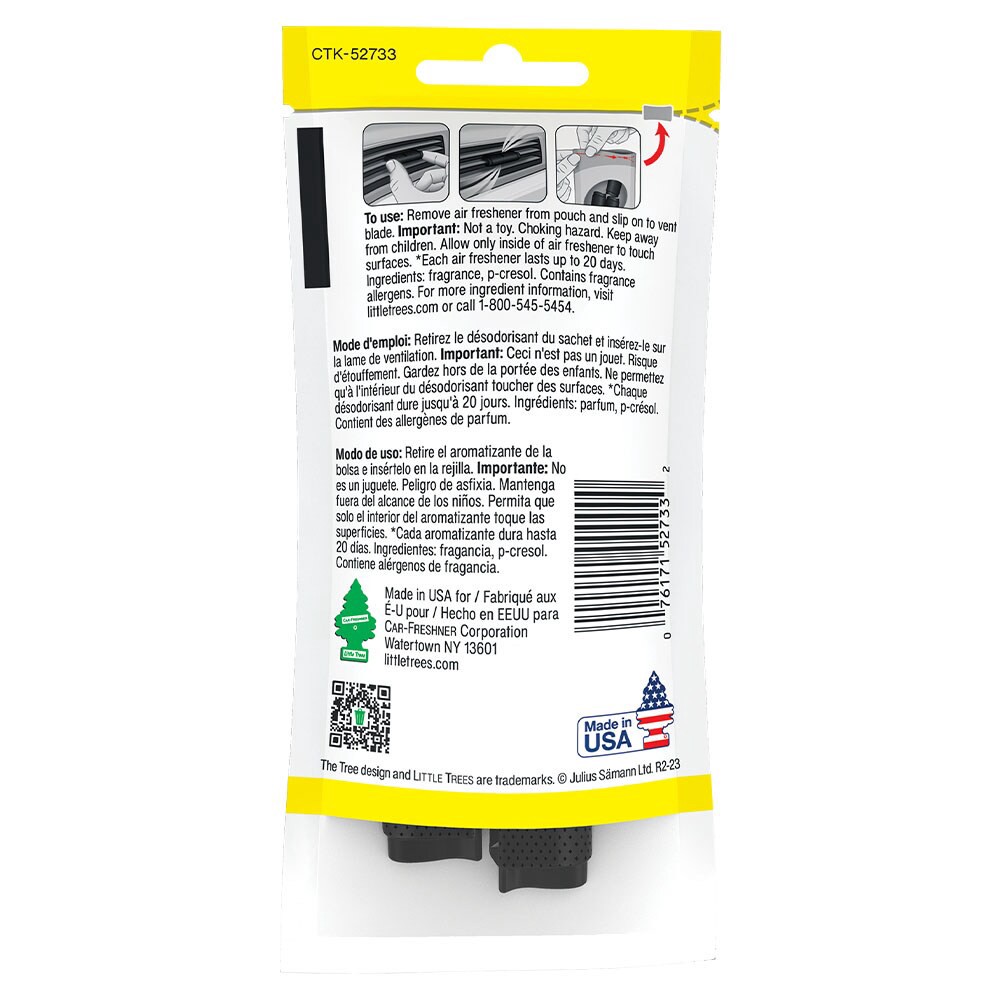 slide 4 of 5, LITTLE TREES Vent Wrap 4 -Count New Car Scent Dispenser Air Freshener 4 -Pack, 1 ct