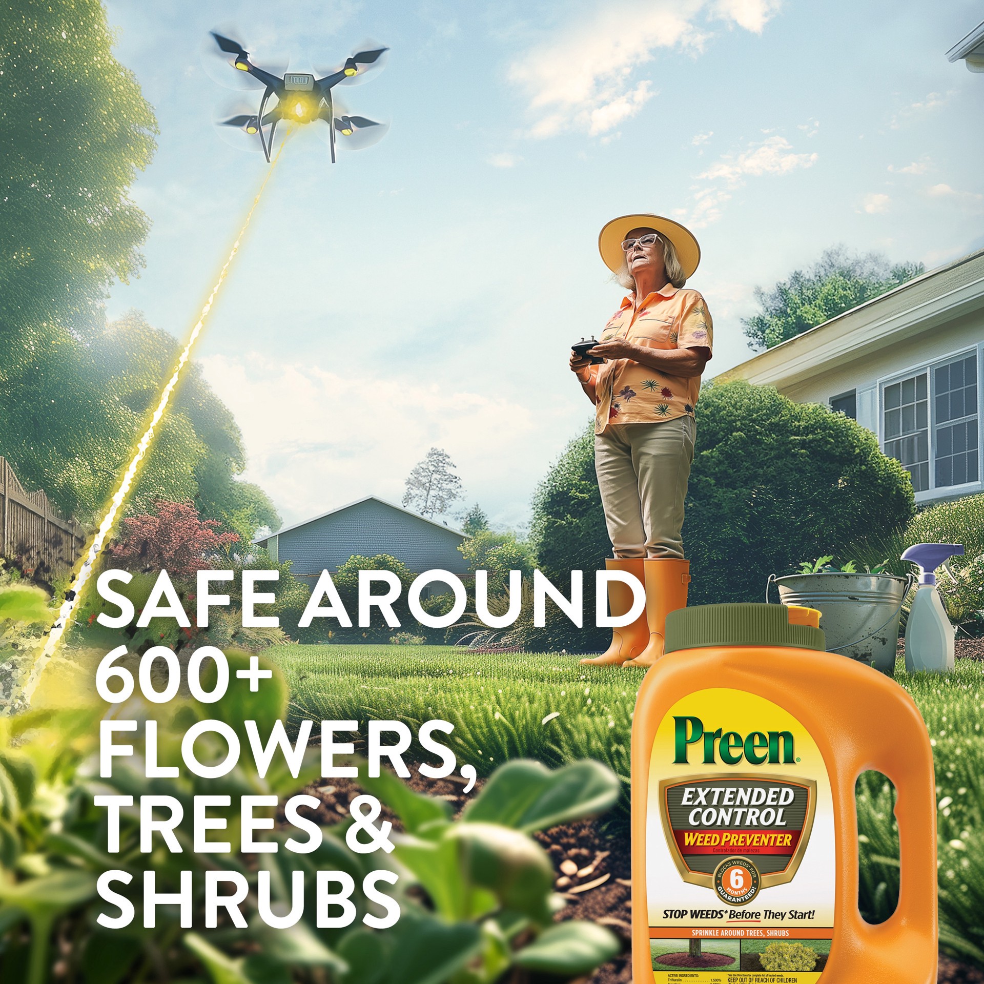 slide 5 of 6, Preen Extended Control Weed Preventer 13.75-lbs. 2245-sq ft Pre-Emergent Herbicide, 1 ct