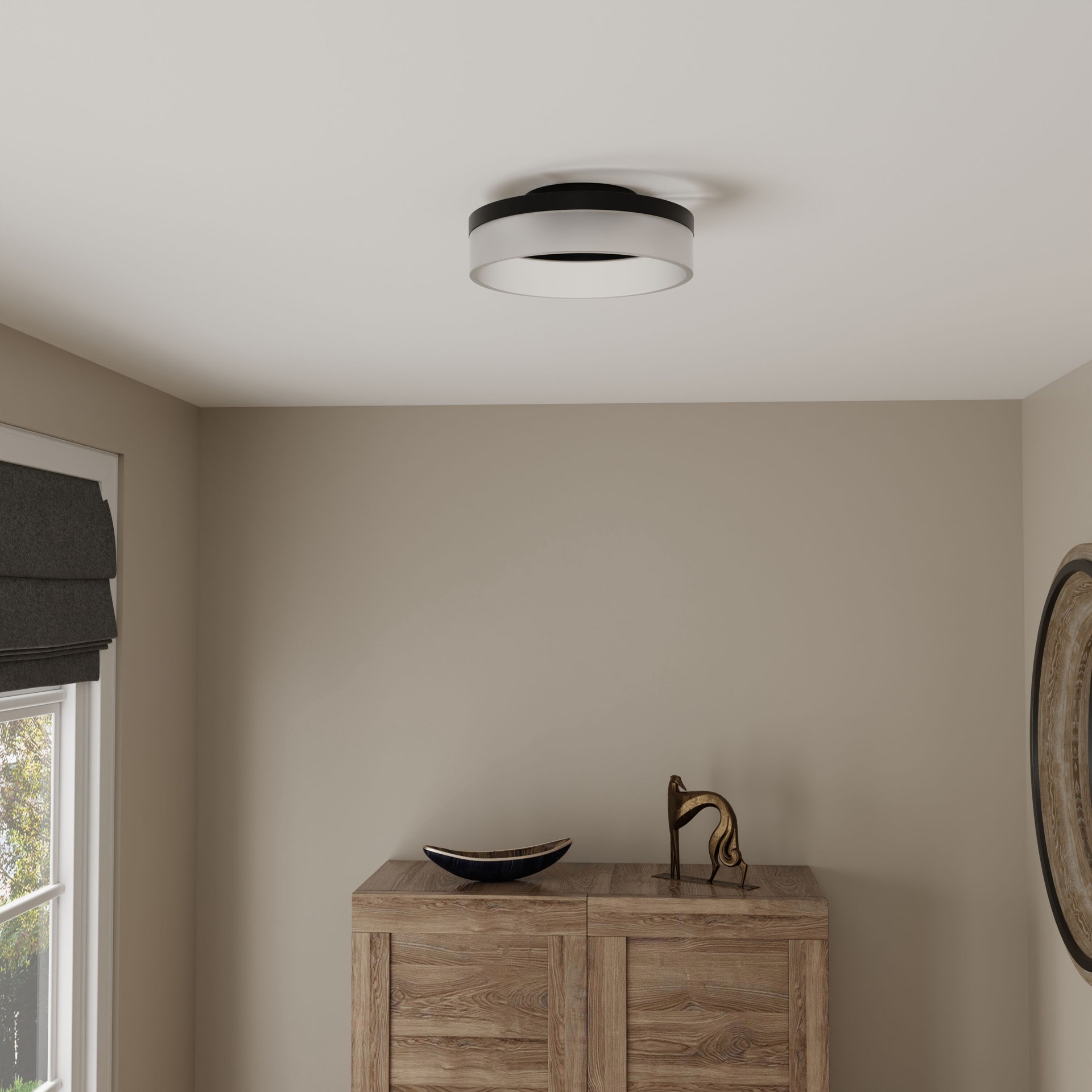 slide 4 of 6, Origin 21 Lynnpark 1 -Light 11.95-in Matte Black Integrated LED Flush Mount Light, 1 ct