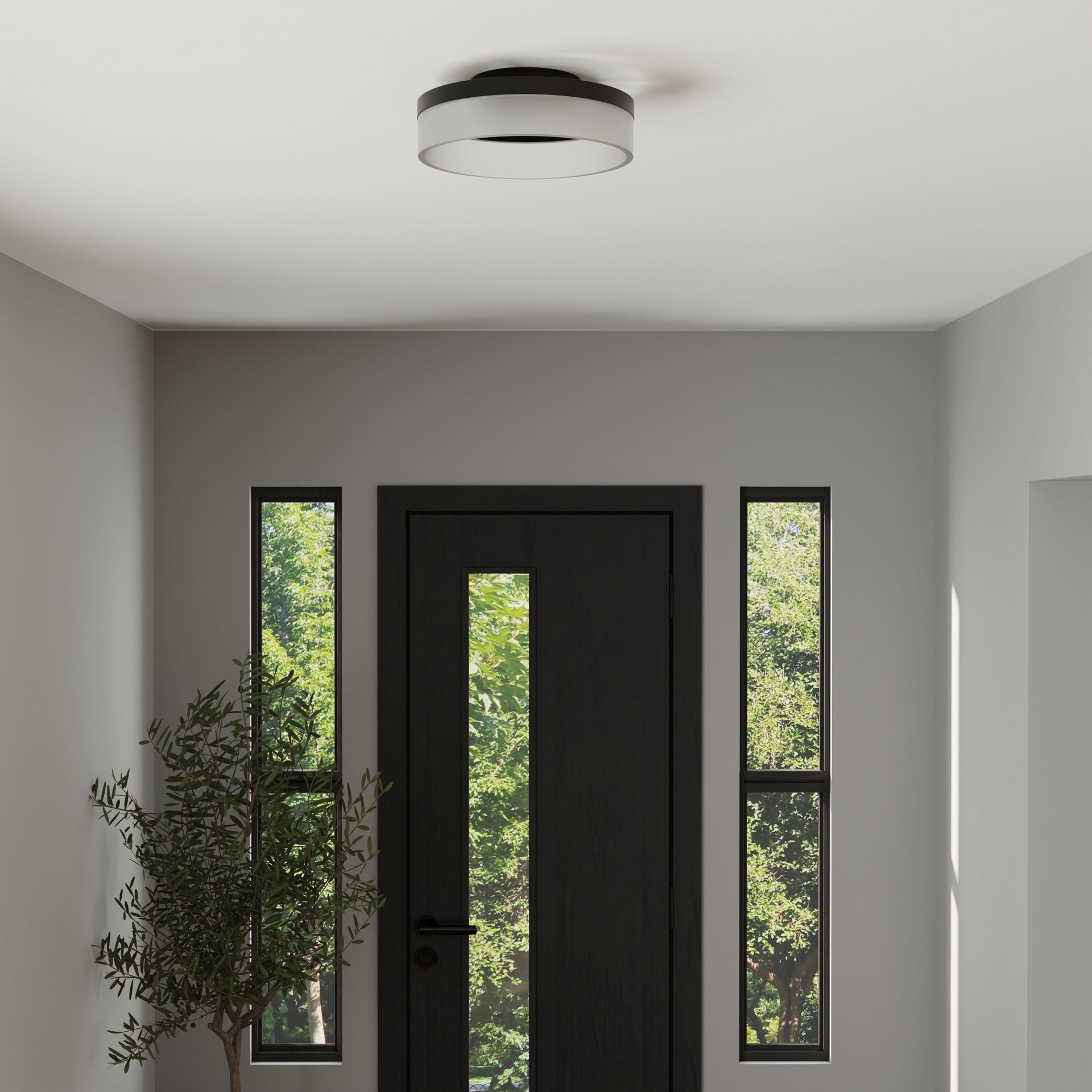 slide 5 of 6, Origin 21 Lynnpark 1 -Light 11.95-in Matte Black Integrated LED Flush Mount Light, 1 ct