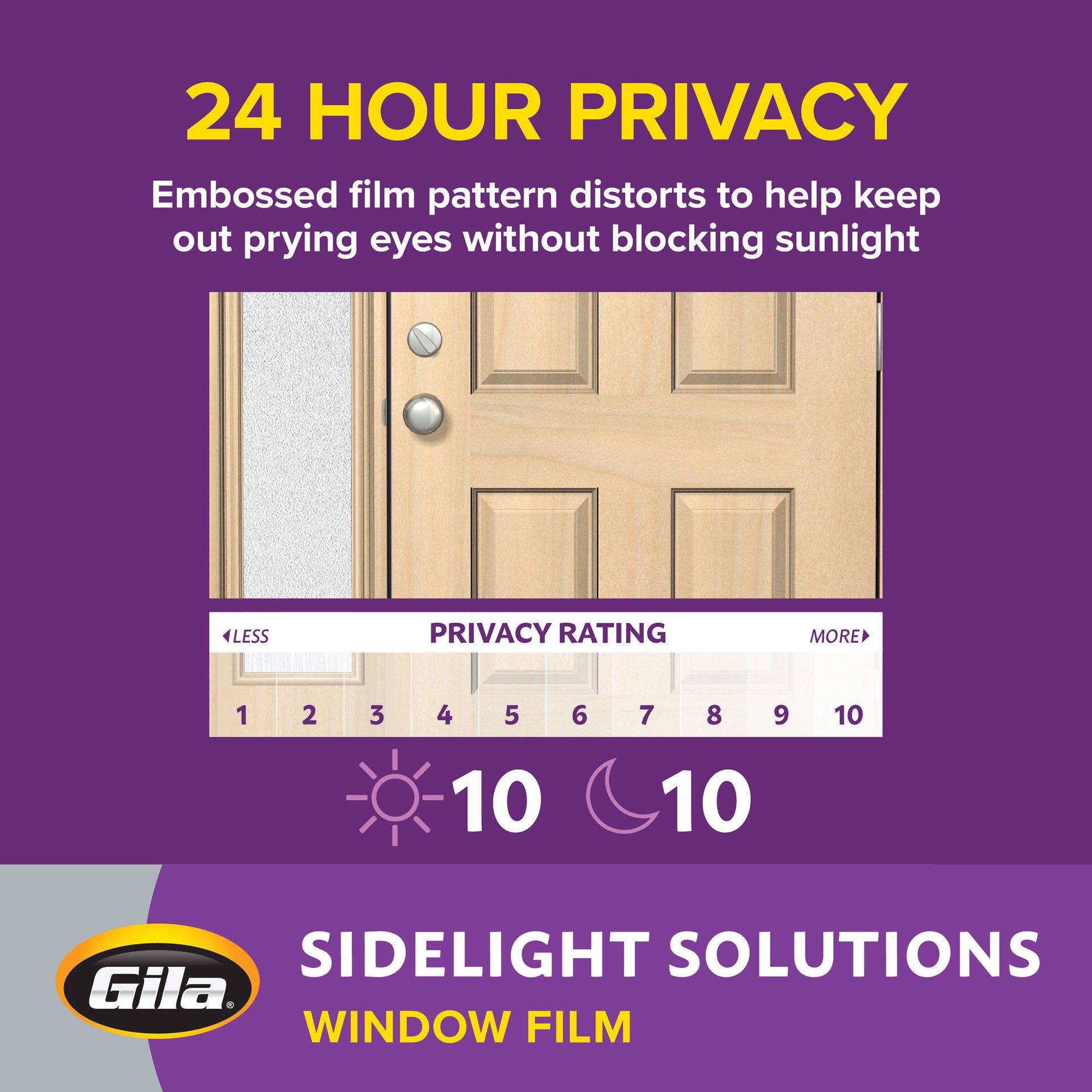 slide 3 of 6, GILA Sidelight 12-in x 78-in Misted Decorative Window Film, 1 ct
