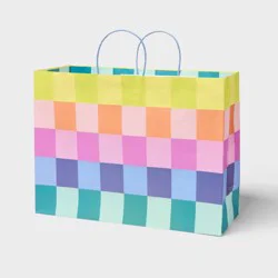 Large Checkerboard Gift Bag Colorful - Spritz™